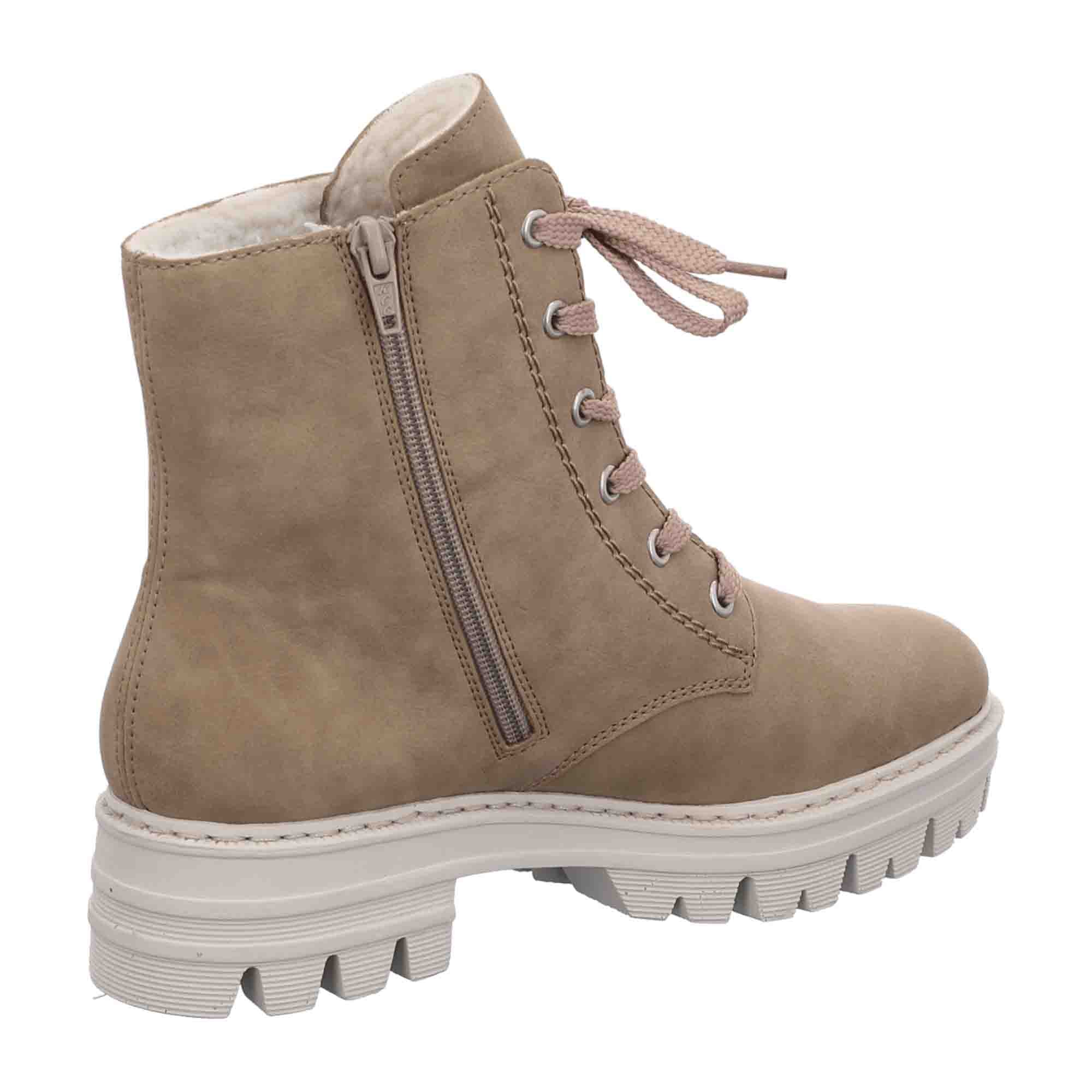 Rieker Beige Women's Boots Model 76141-60 Comfortable Warm Lined Autumn Winter