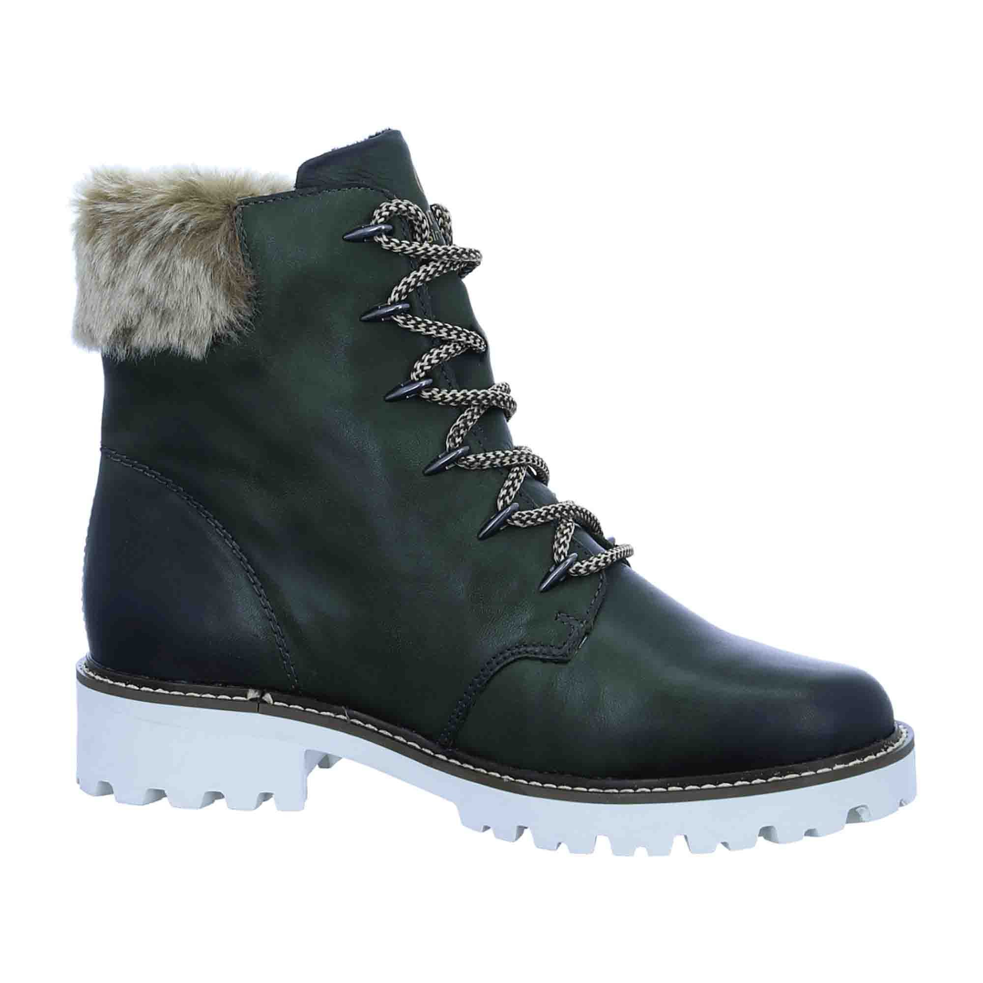 Remonte Women's Green Lace-Up Ankle Boots for Fall Winter