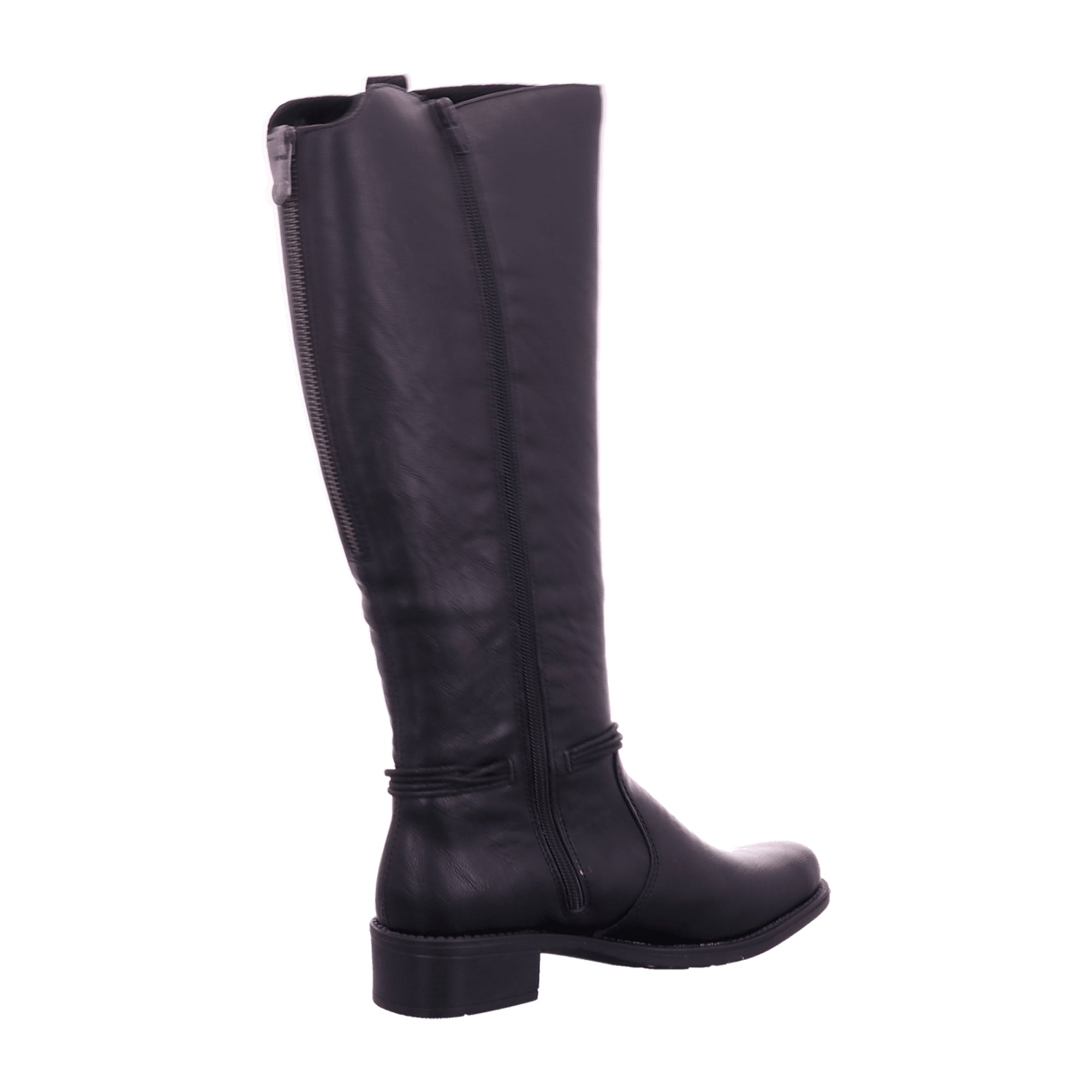 Rieker Women's Classic Black Boots with Block Heel and Zipper for Fall/Winter