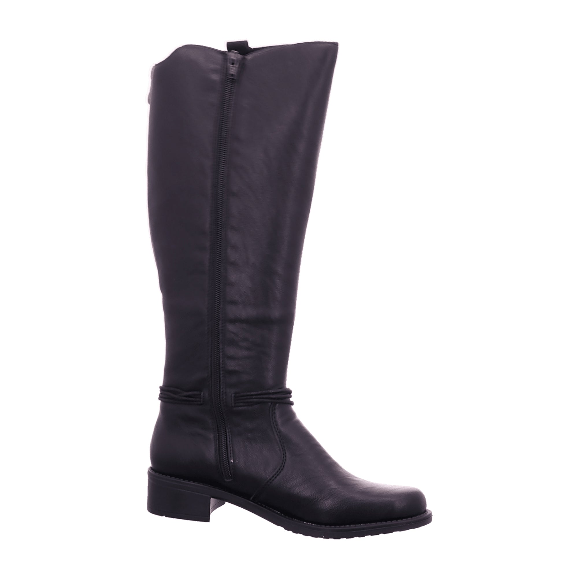 Rieker Women's Classic Black Boots with Block Heel and Zipper for Fall/Winter