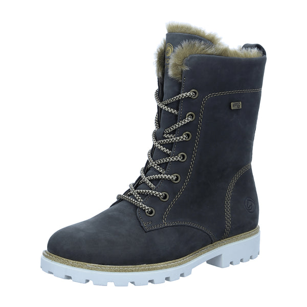 Remonte Soft Leather Chukka Zippered Lace Up Ankle Booties Boots Shoes Grey Grey Lace Up W Side Zip – Quarks Shoes main image 2