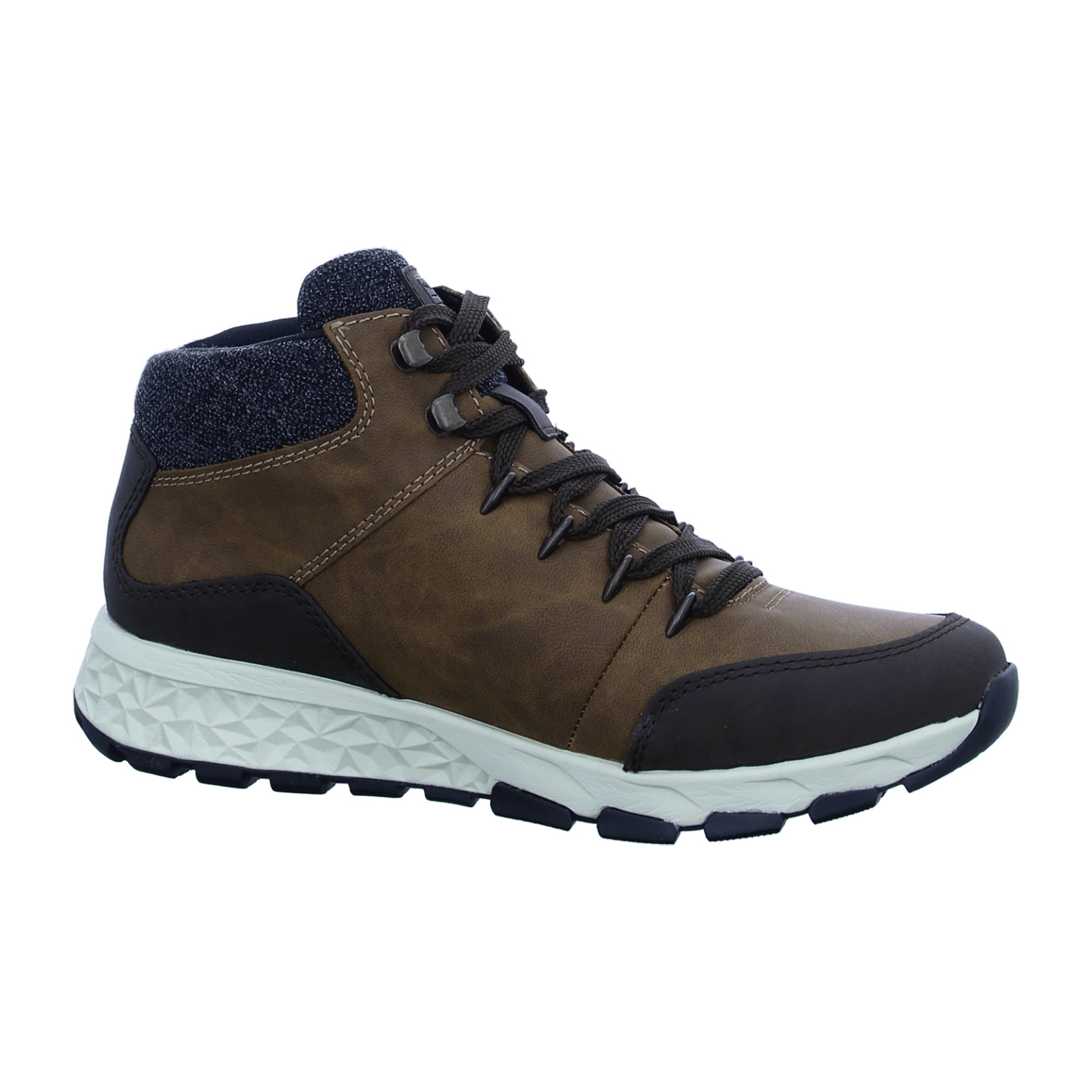 Rieker Men's Brown All-Weather Boots with Warm Lining and Functional Membrane