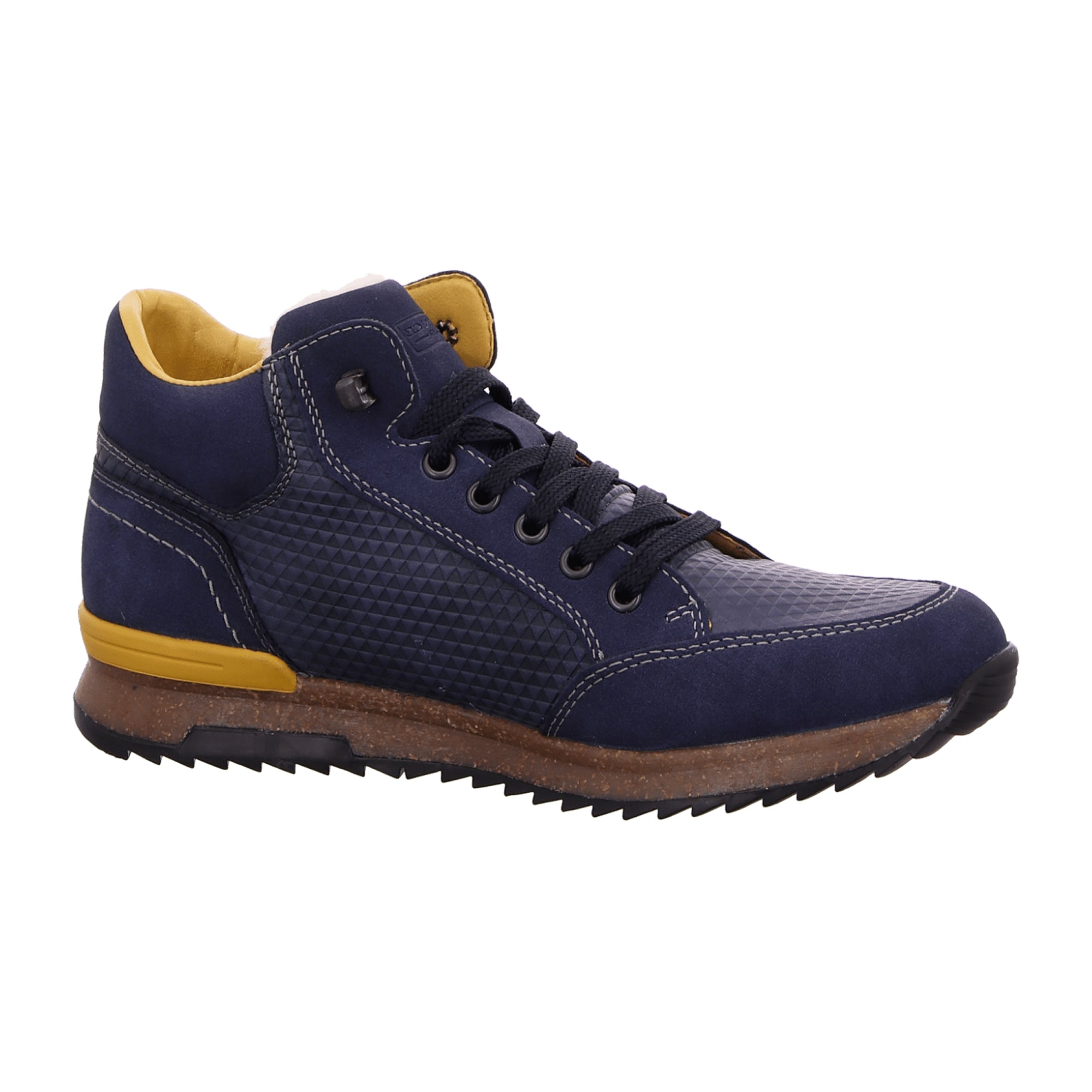 Rieker 3614115 Blue Leather Shoes with Warm Lining and Removable Insole
