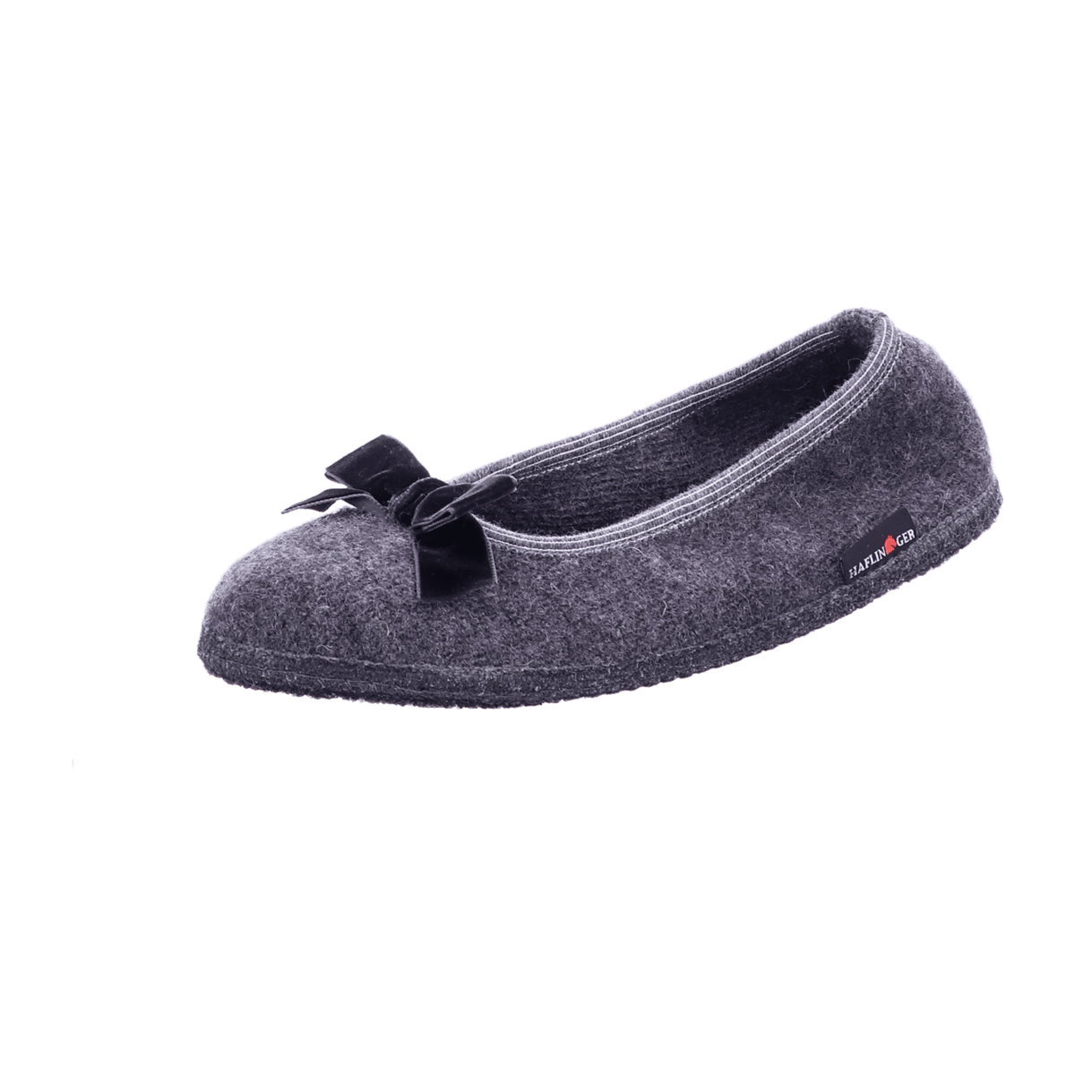 HAFLINGER Fiocco Women's Wool Felt Slipper Ballerina Anthracite