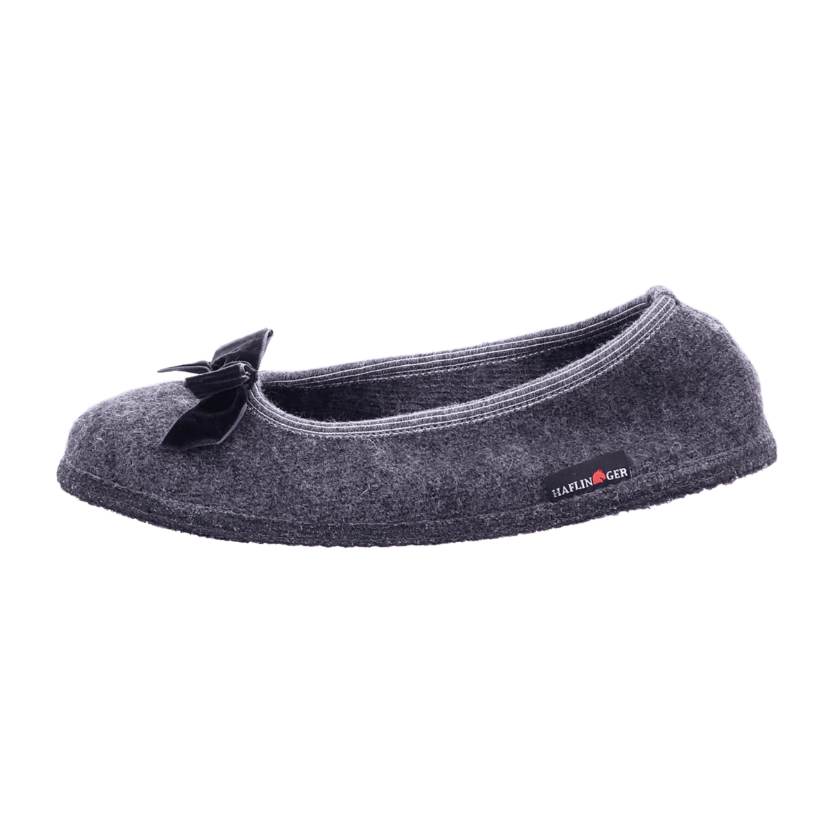 HAFLINGER Fiocco Women's Wool Felt Slipper Ballerina Anthracite