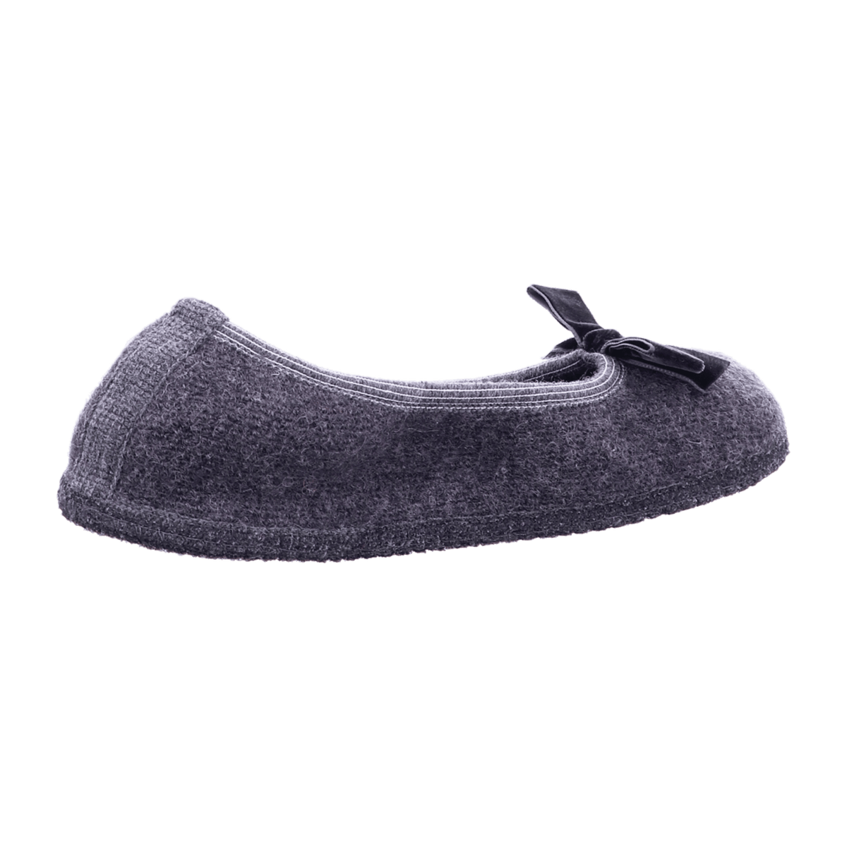 HAFLINGER Fiocco Women's Wool Felt Slipper Ballerina Anthracite