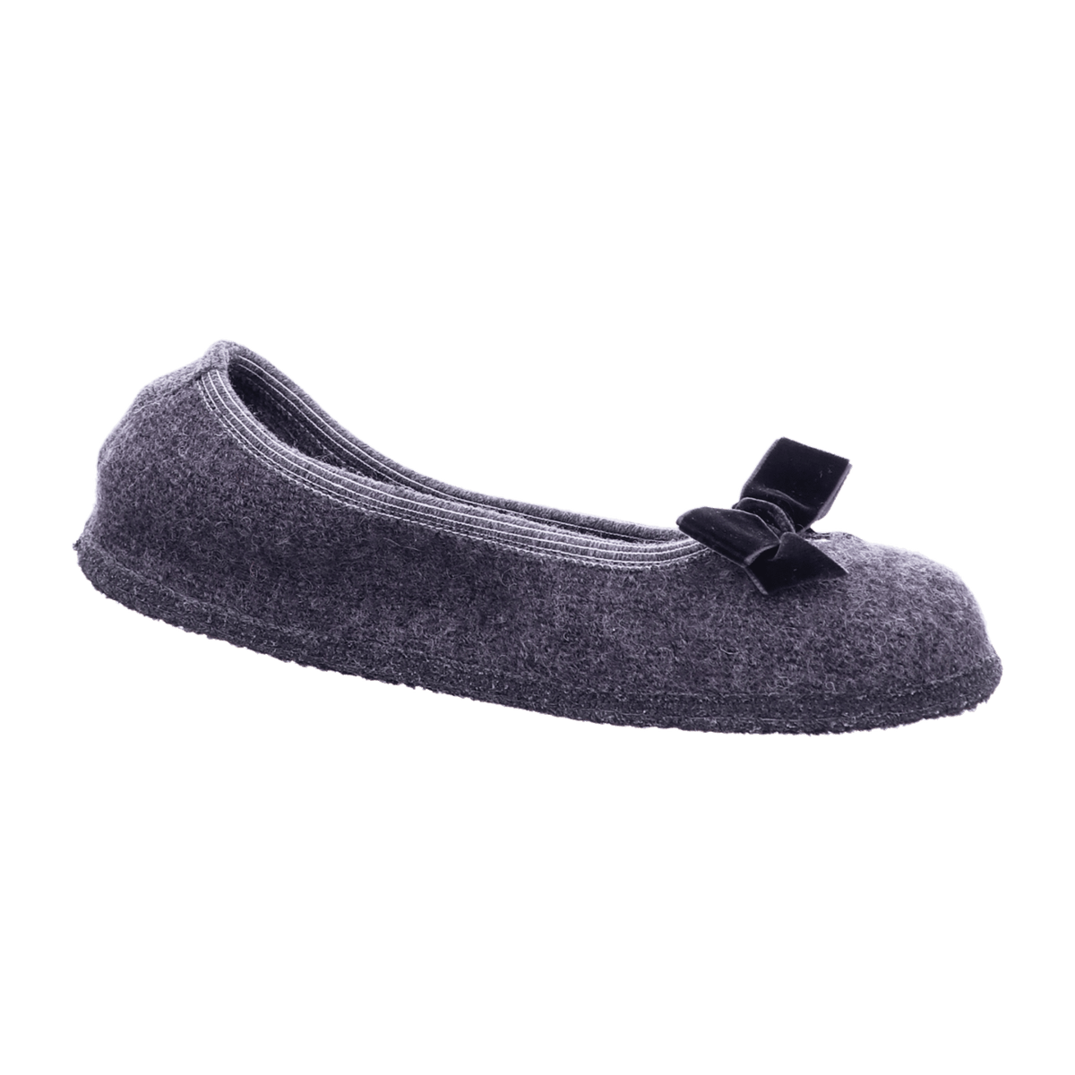 HAFLINGER Fiocco Women's Wool Felt Slipper Ballerina Anthracite
