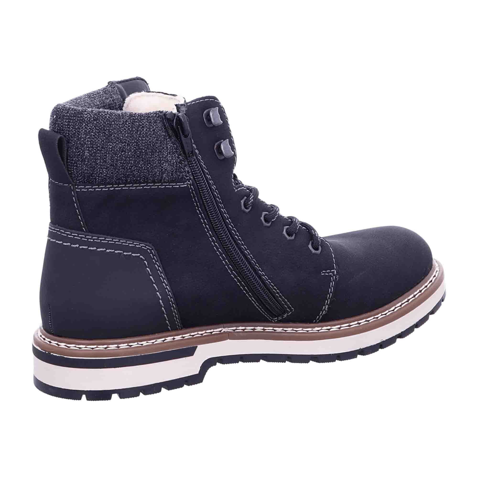 Rieker Men's Black Tex Boots with Warm Wool Lining and Rubber Sole