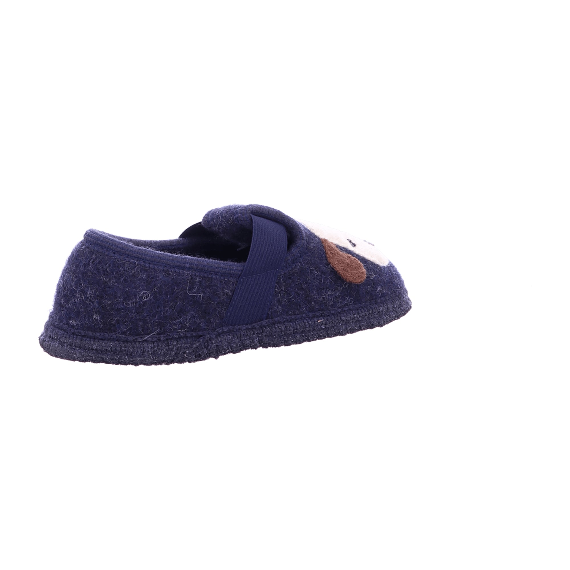 Haflinger Kids' Cozy Wool Slipper Shoes with Embroidered Pets, Captain Blue