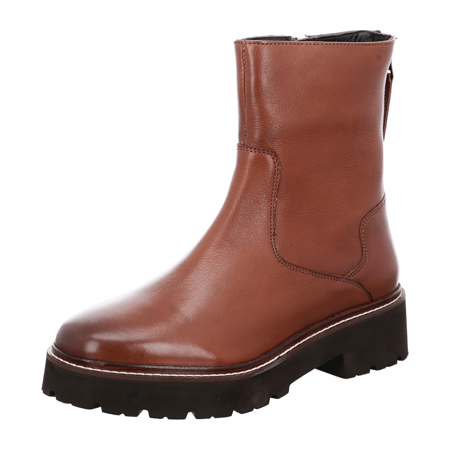 ARA BOLOGNA Women's Leather Winter Boots in Brown with Zipper and Round Toe