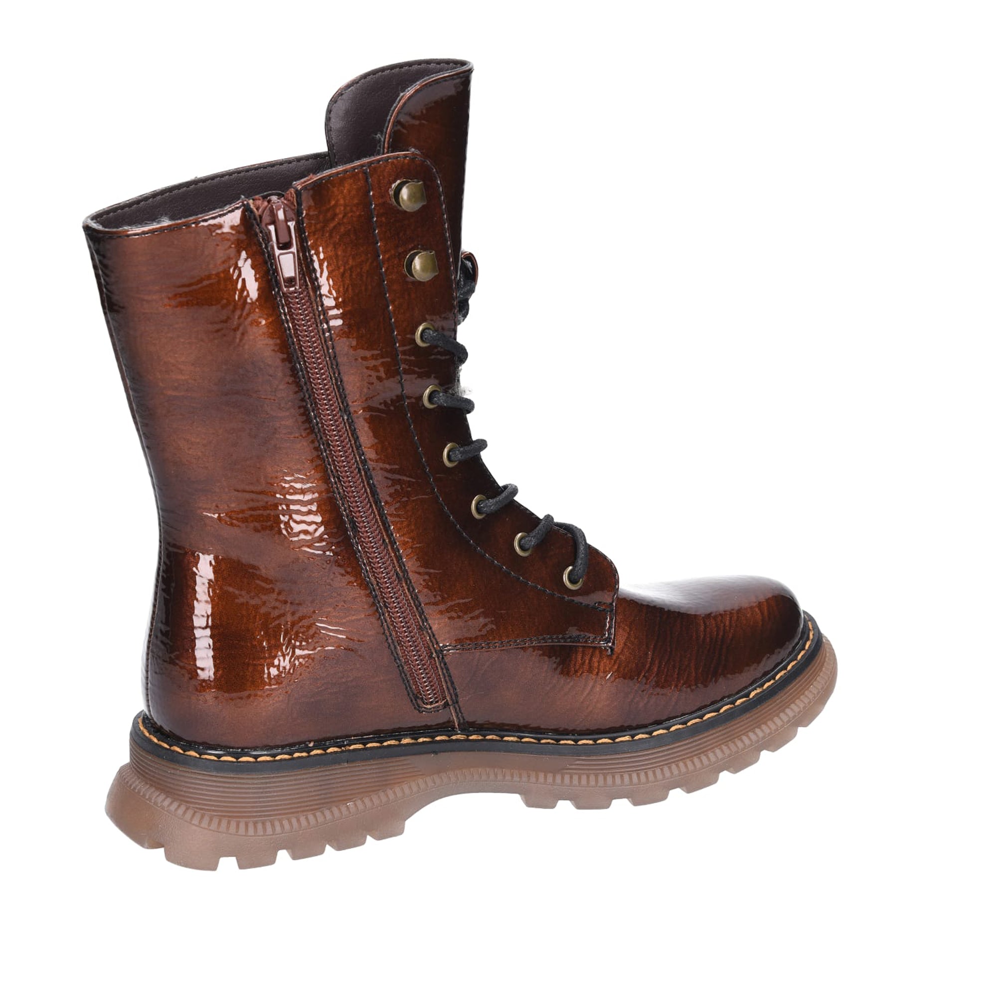 Rieker Women's Brown Lace-Up Boots with Warm Lining and Waterproof Tex Membrane