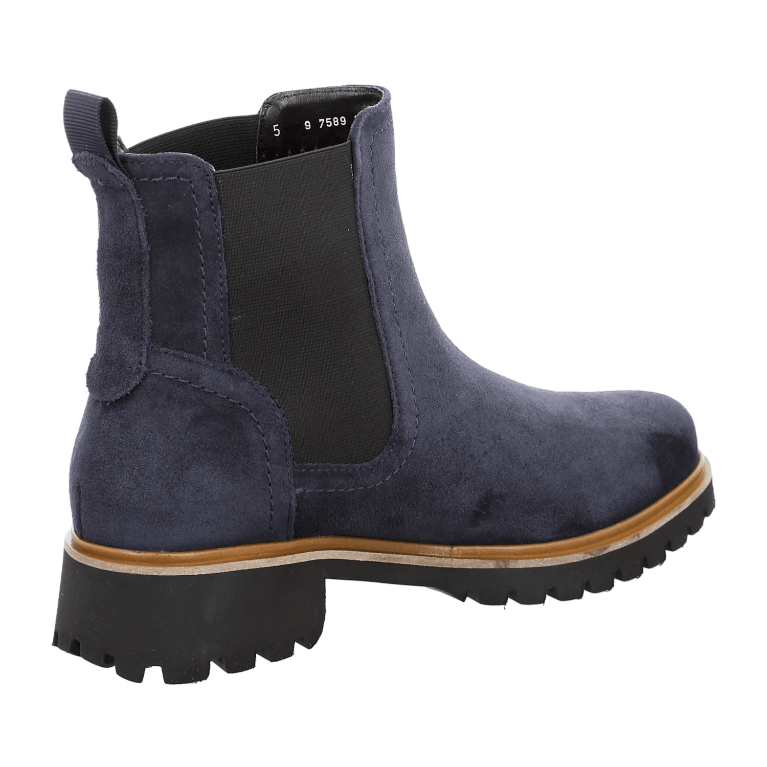 ARA DENVER Women's Chelsea Boots in Full-Grain Leather, Slip-On Ankle Boots in Blue