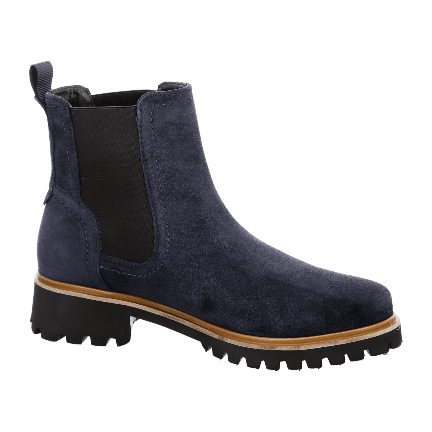 ARA DENVER Women's Chelsea Boots in Full-Grain Leather, Slip-On Ankle Boots in Blue