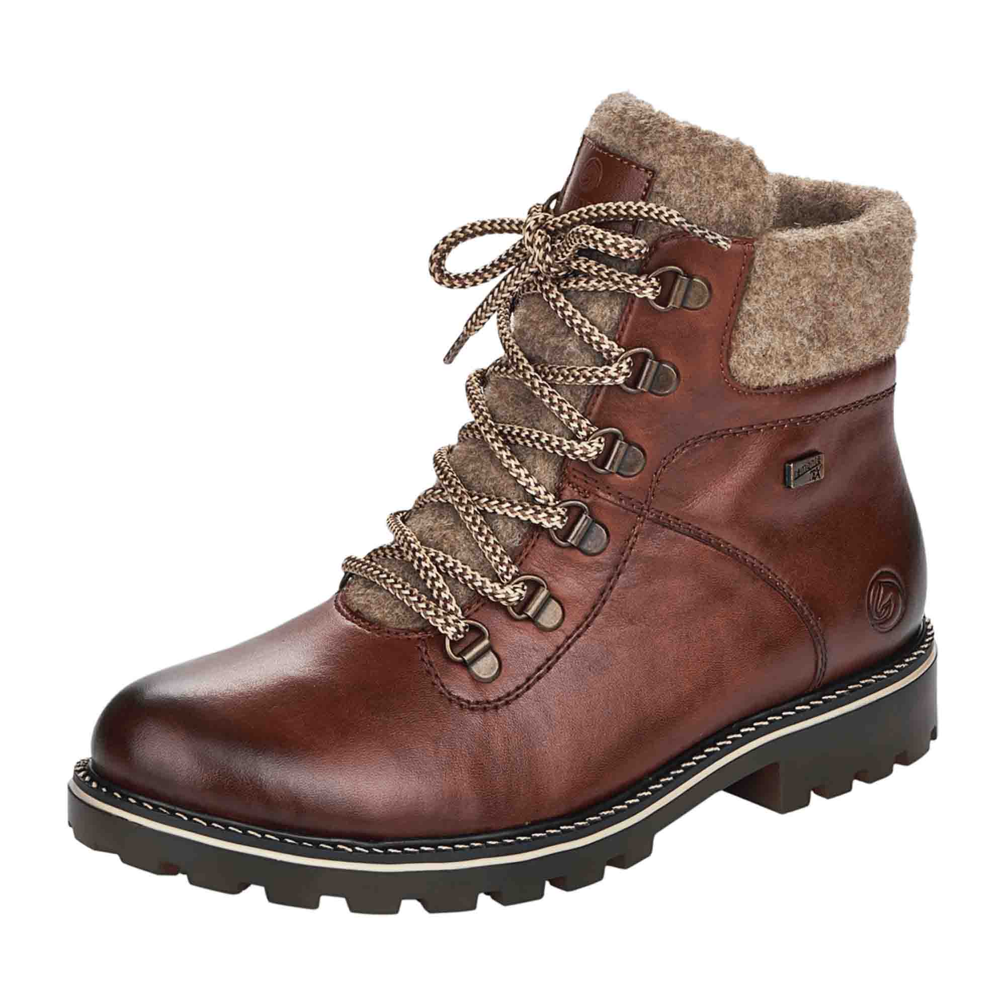 Remonte Women's Brown Winter Boots Warm Wool Lining Non-Slip Sole