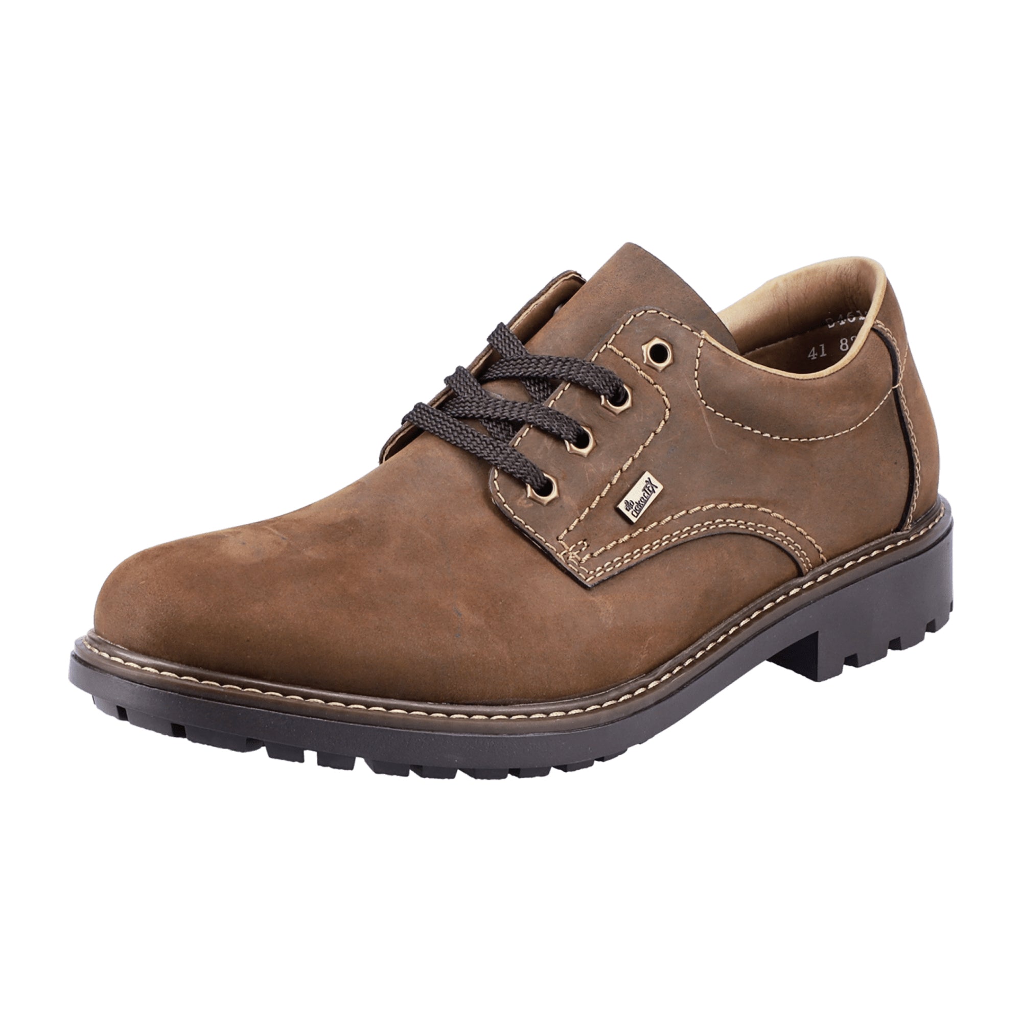 Rieker Men's Brown Lace-Up Shoes Comfortable Leather Water-Resistant Casual Shoes