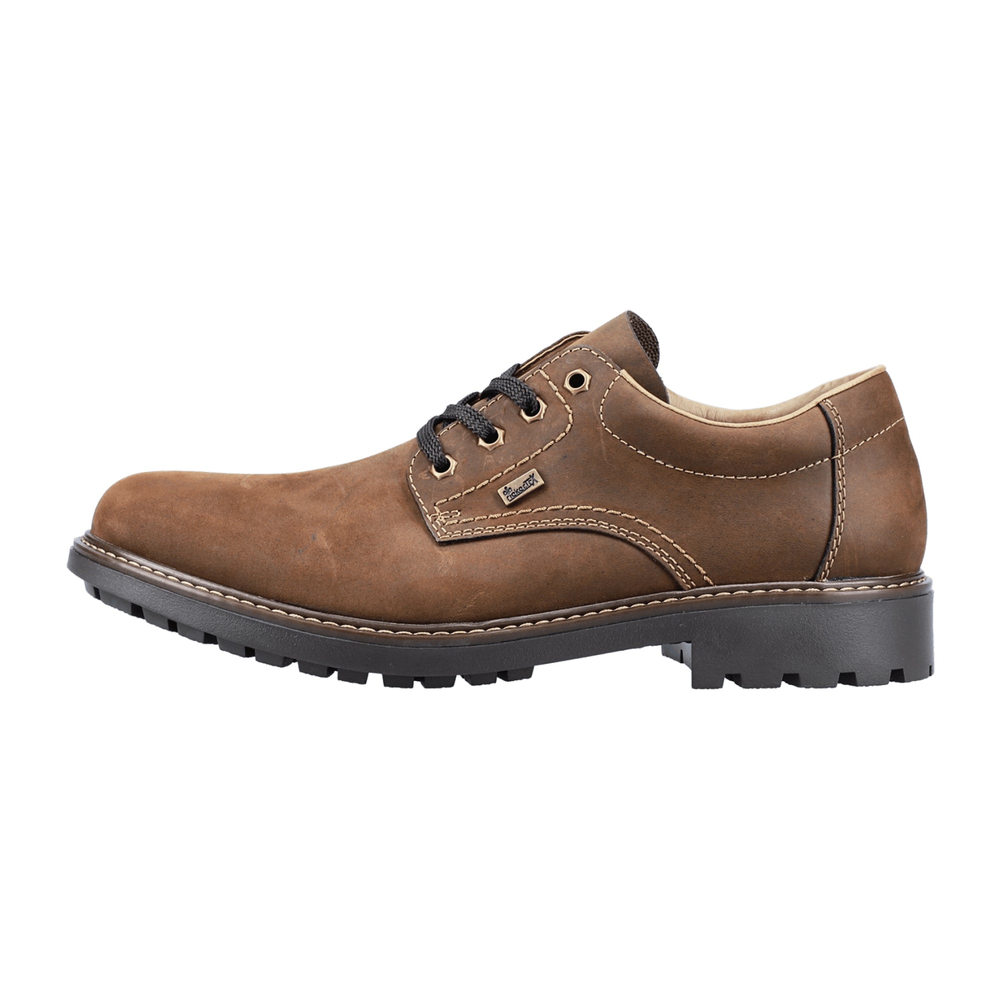 Rieker Men's Brown Lace-Up Shoes Comfortable Leather Water-Resistant Casual Shoes