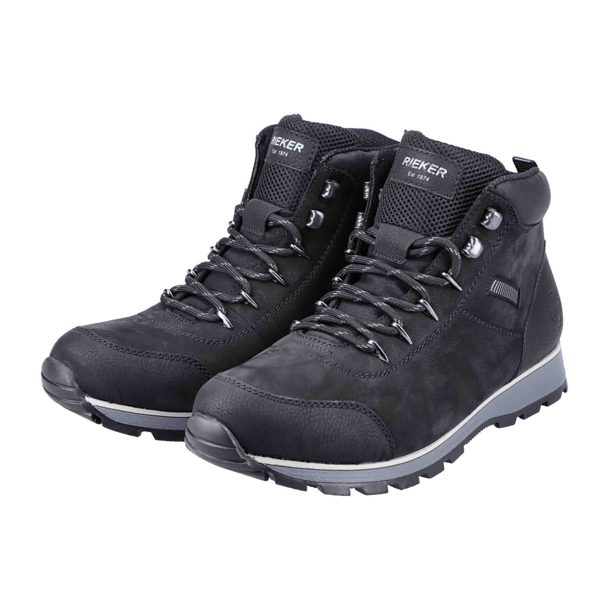 Rieker Men's Brown Ankle Boots with Zip and Lace Up, Comfortable and Durable
