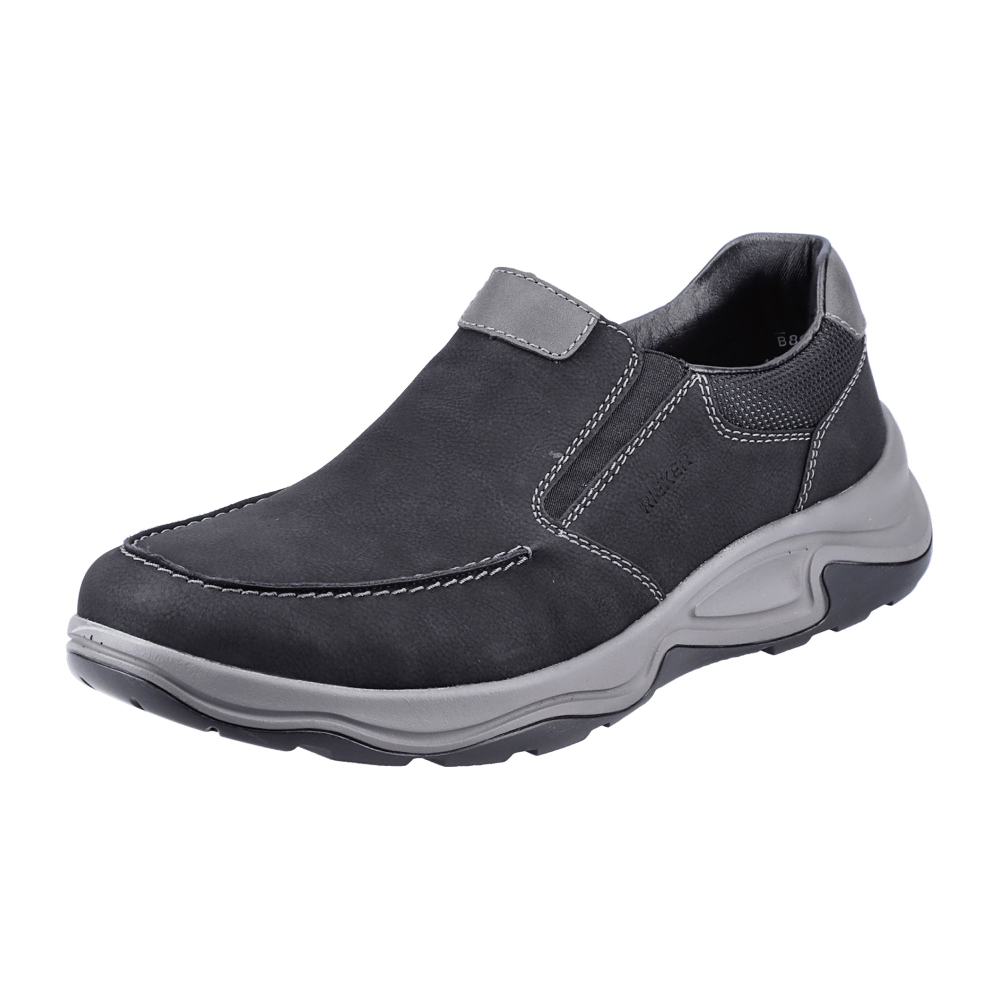 Rieker B866201 Men's Black Casual Shoes with Removable Insole and Wide Fit