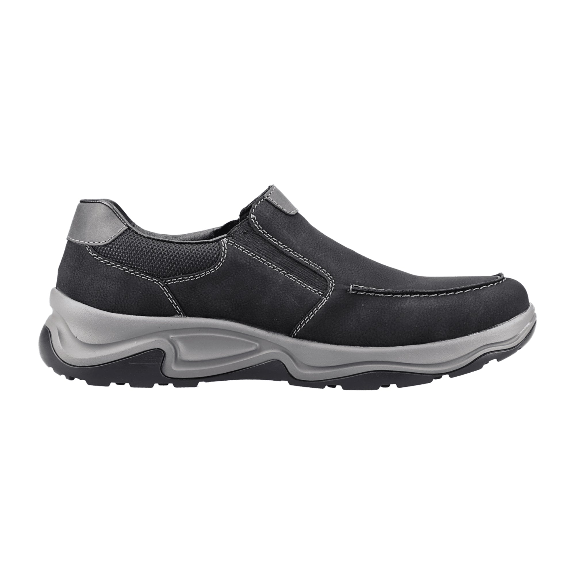 Rieker B866201 Men's Black Casual Shoes with Removable Insole and Wide Fit