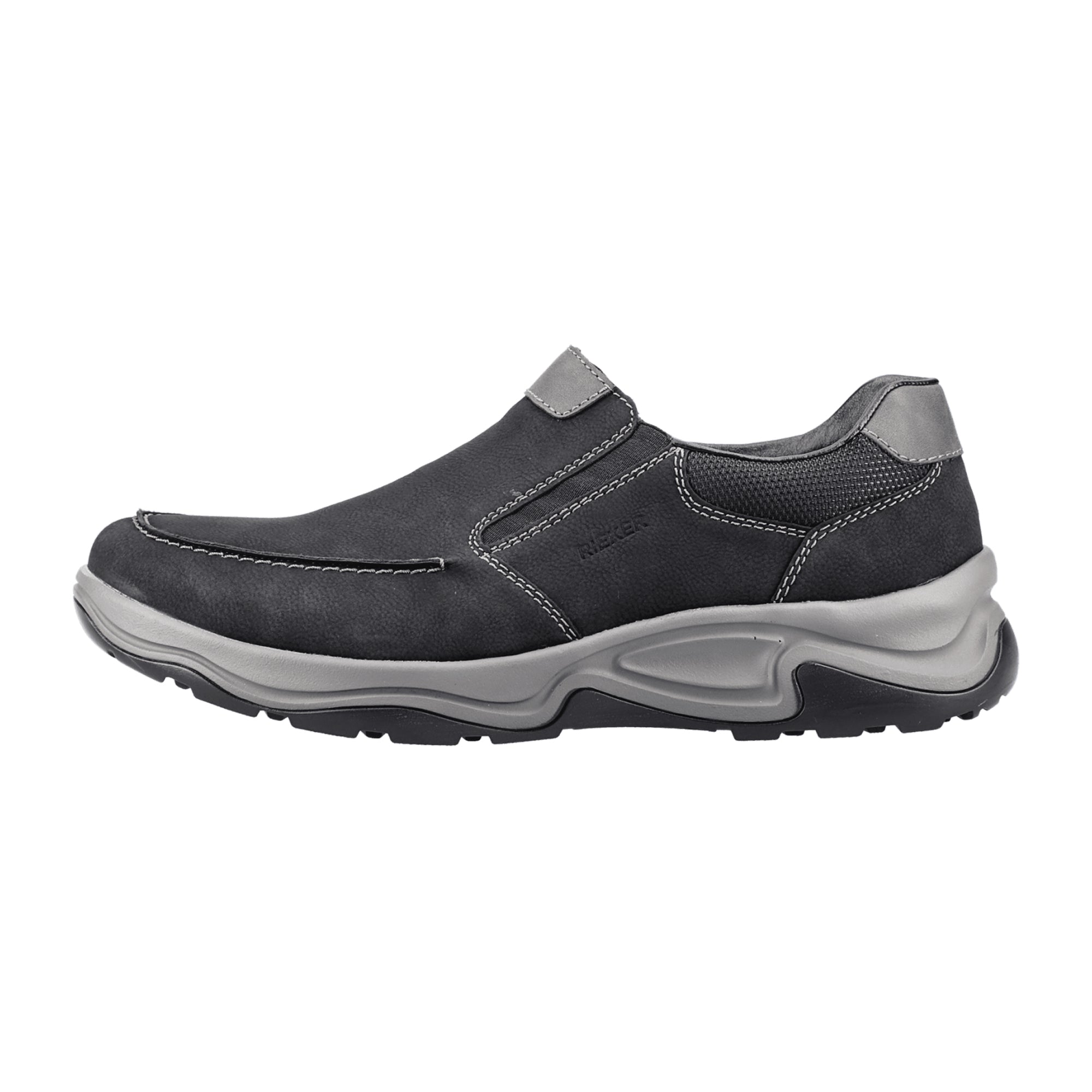 Rieker B866201 Men's Black Casual Shoes with Removable Insole and Wide Fit