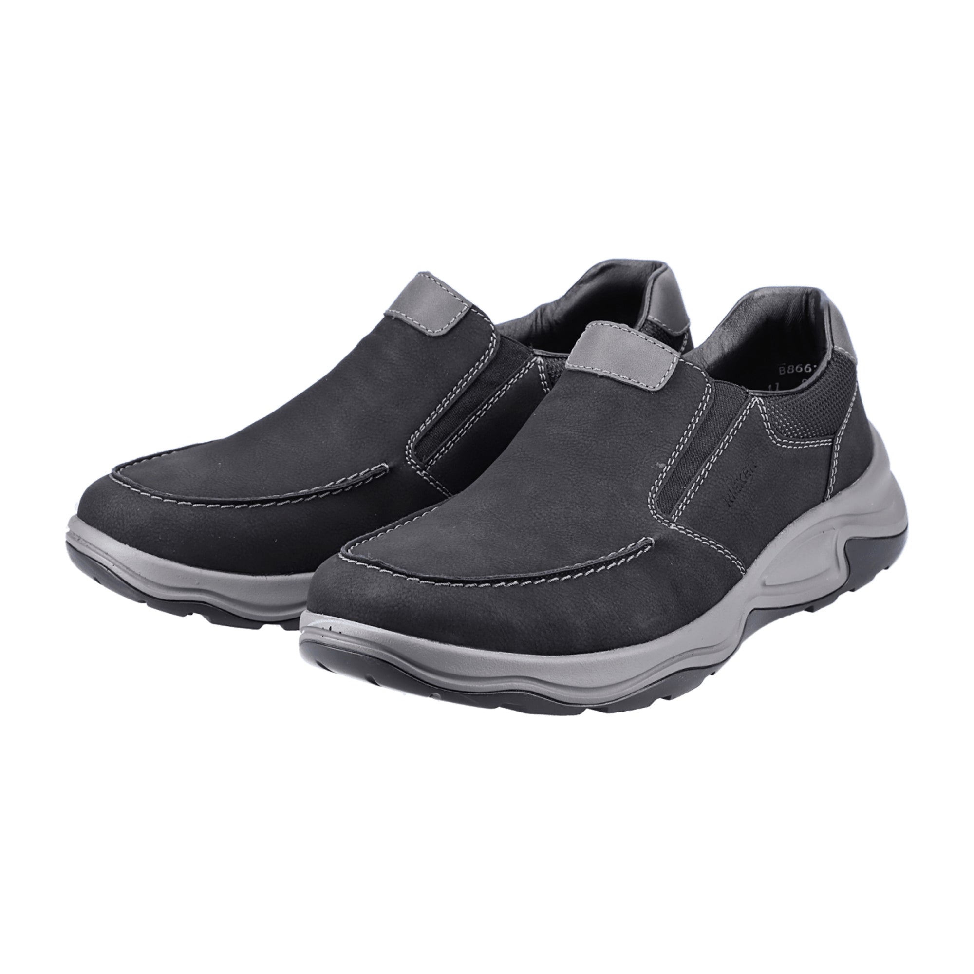 Rieker B866201 Men's Black Casual Shoes with Removable Insole and Wide Fit