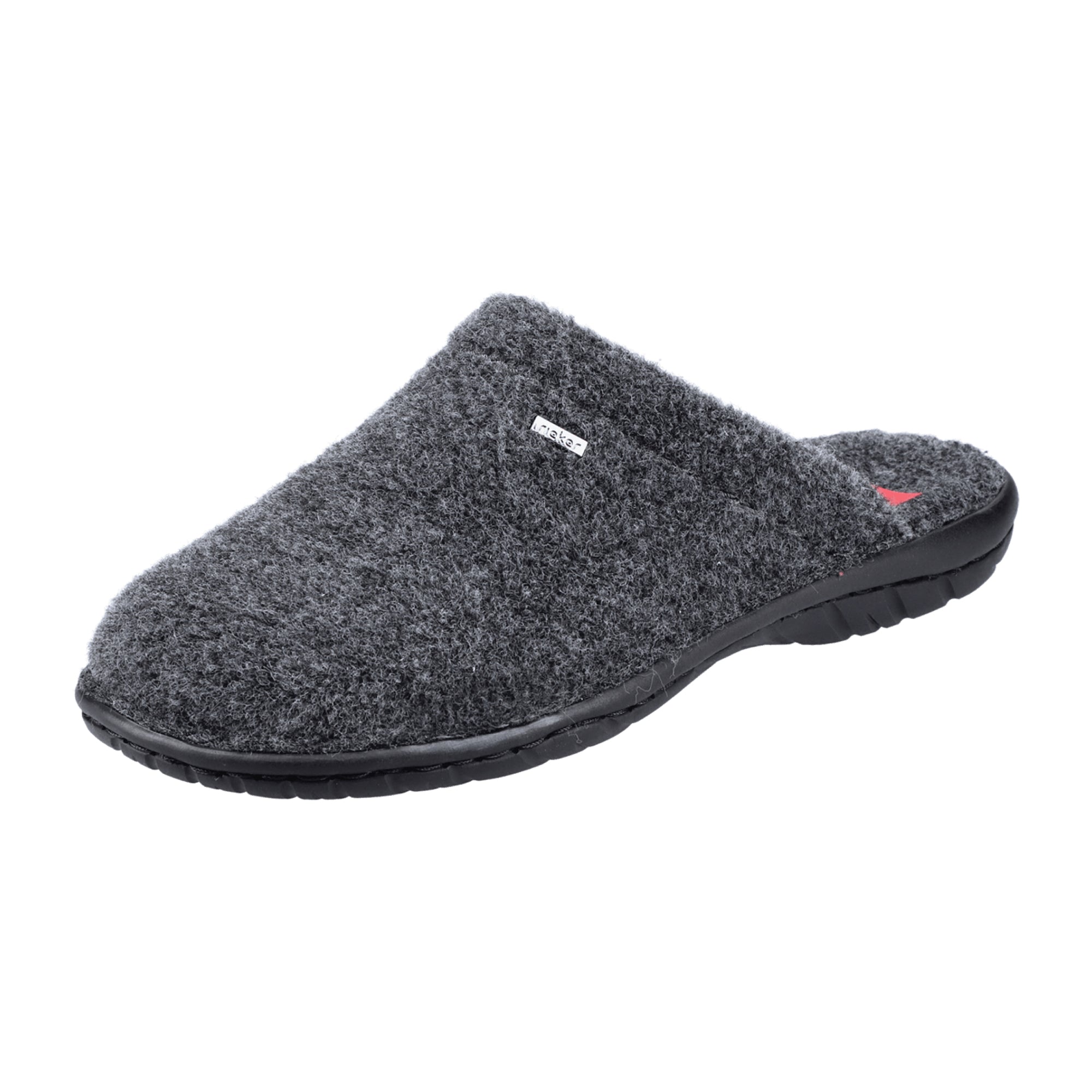 Rieker Anthracite Warm Lined Slip-On Shoes for Fall Winter Comfortable Gray Shoes - Bartel-Shop