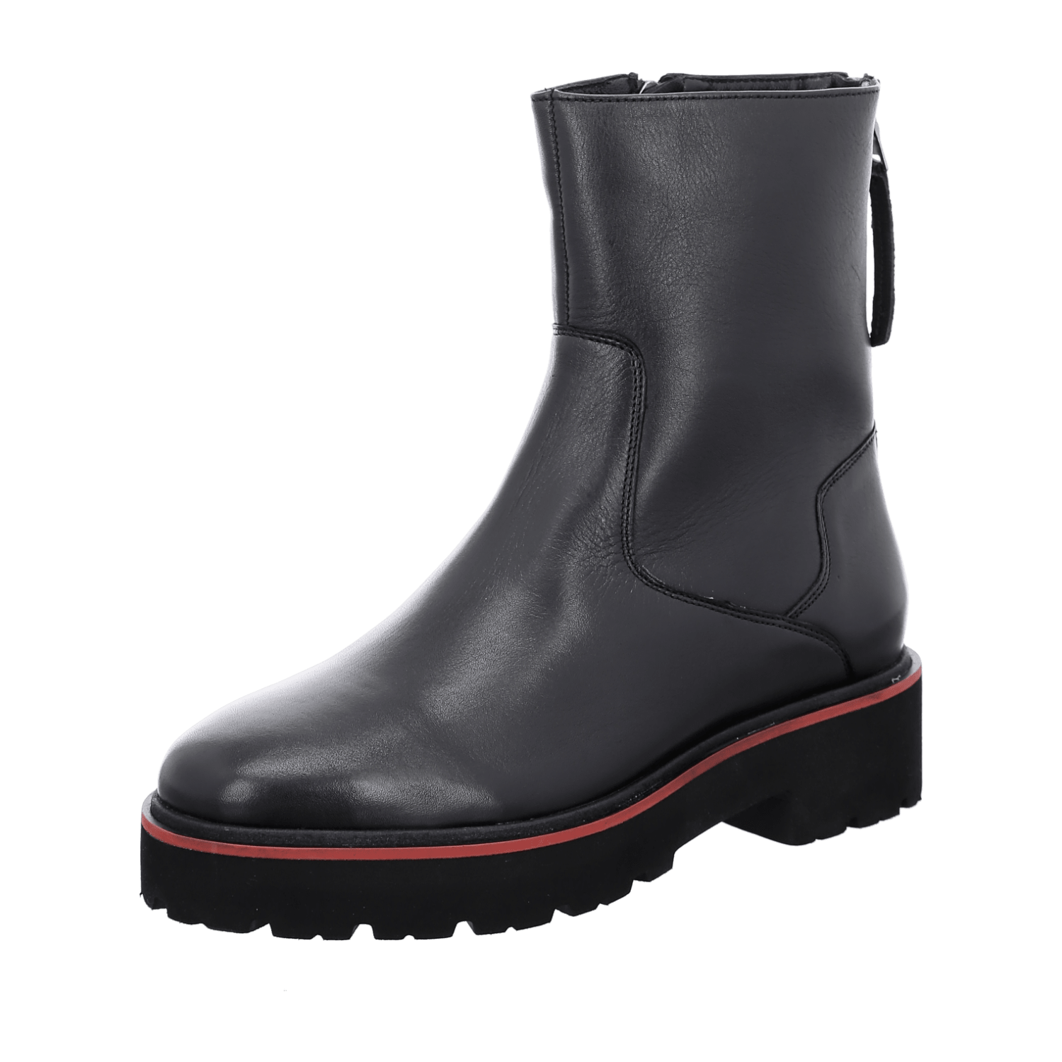 ARA BOLOGNA Women's Winter Boots in Black Smooth Leather with Zipper and Leather Lining