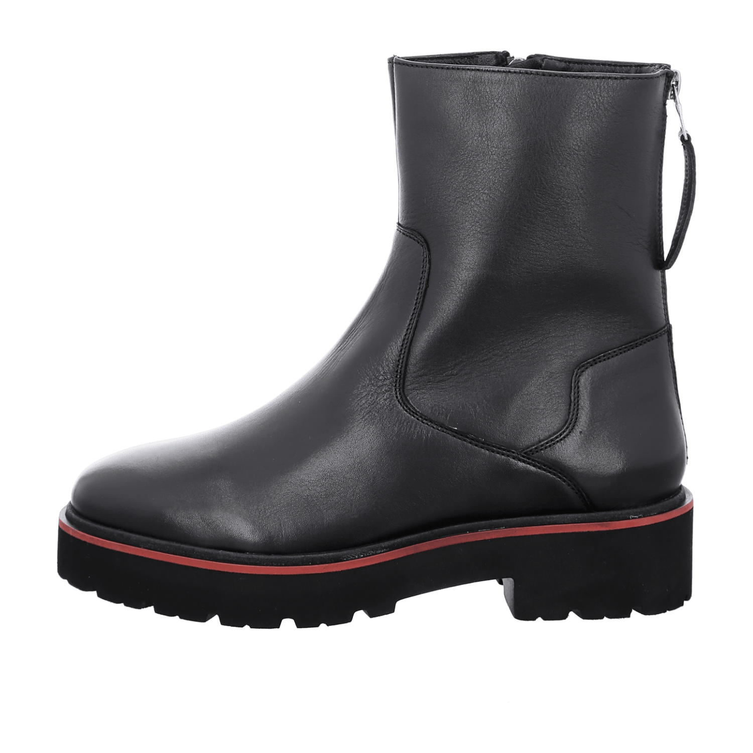 ARA BOLOGNA Women's Winter Boots in Black Smooth Leather with Zipper and Leather Lining