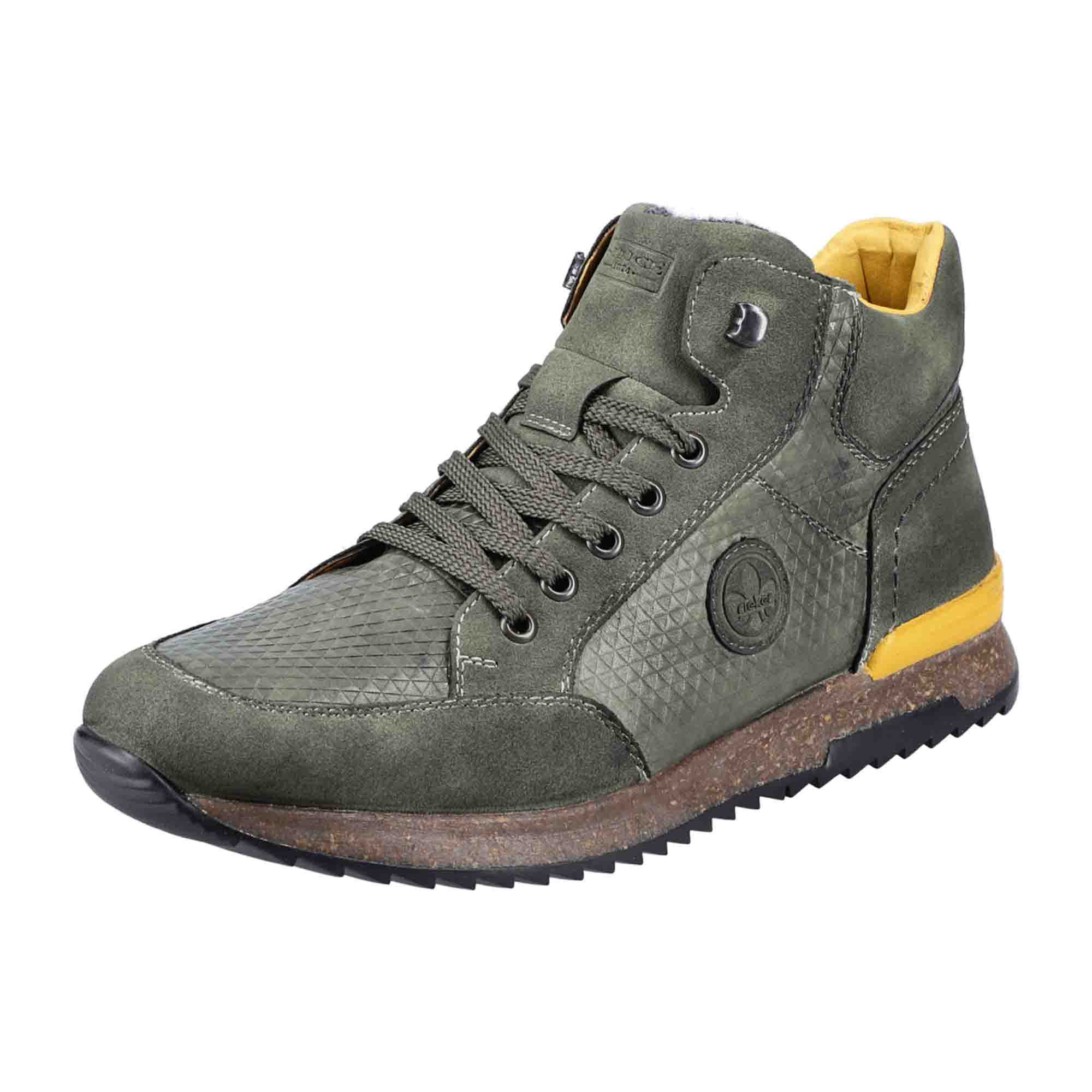 Rieker Men's Green High Top Sneakers Warm Lining All Weather Synthetic Material