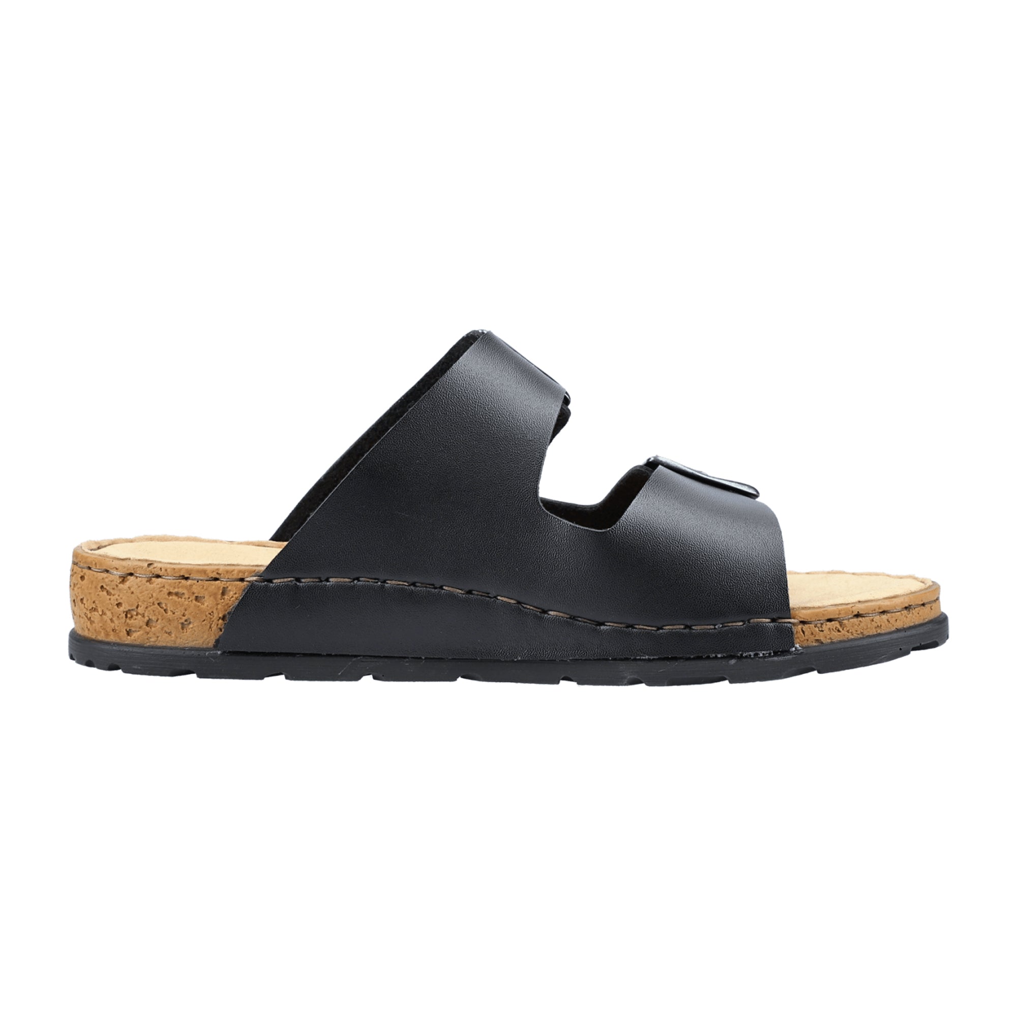 Rieker Men's Black Slip-On Sandals Comfortable and Stylish Fast Shipping Available