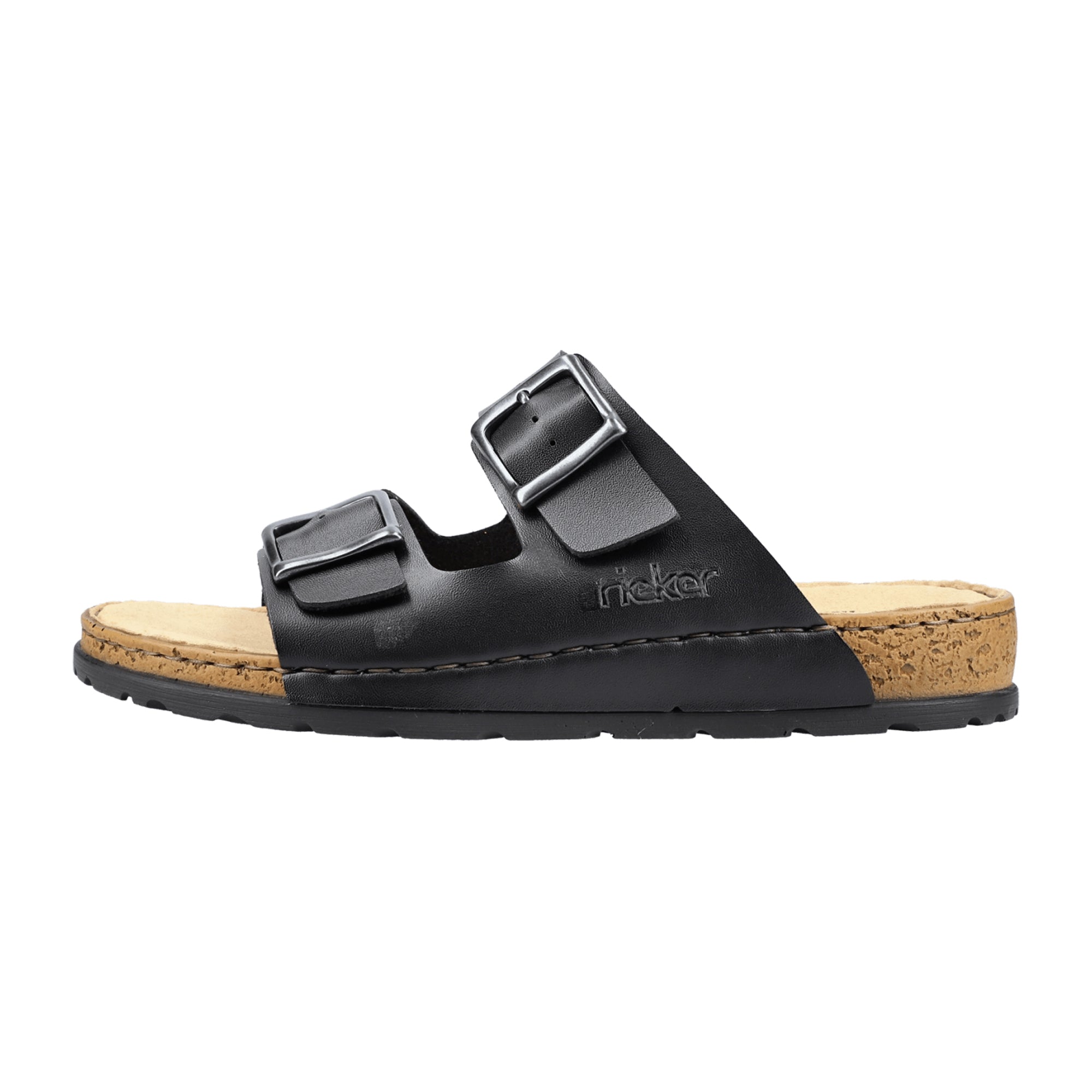 Rieker Men's Black Slip-On Sandals Comfortable and Stylish Fast Shipping Available