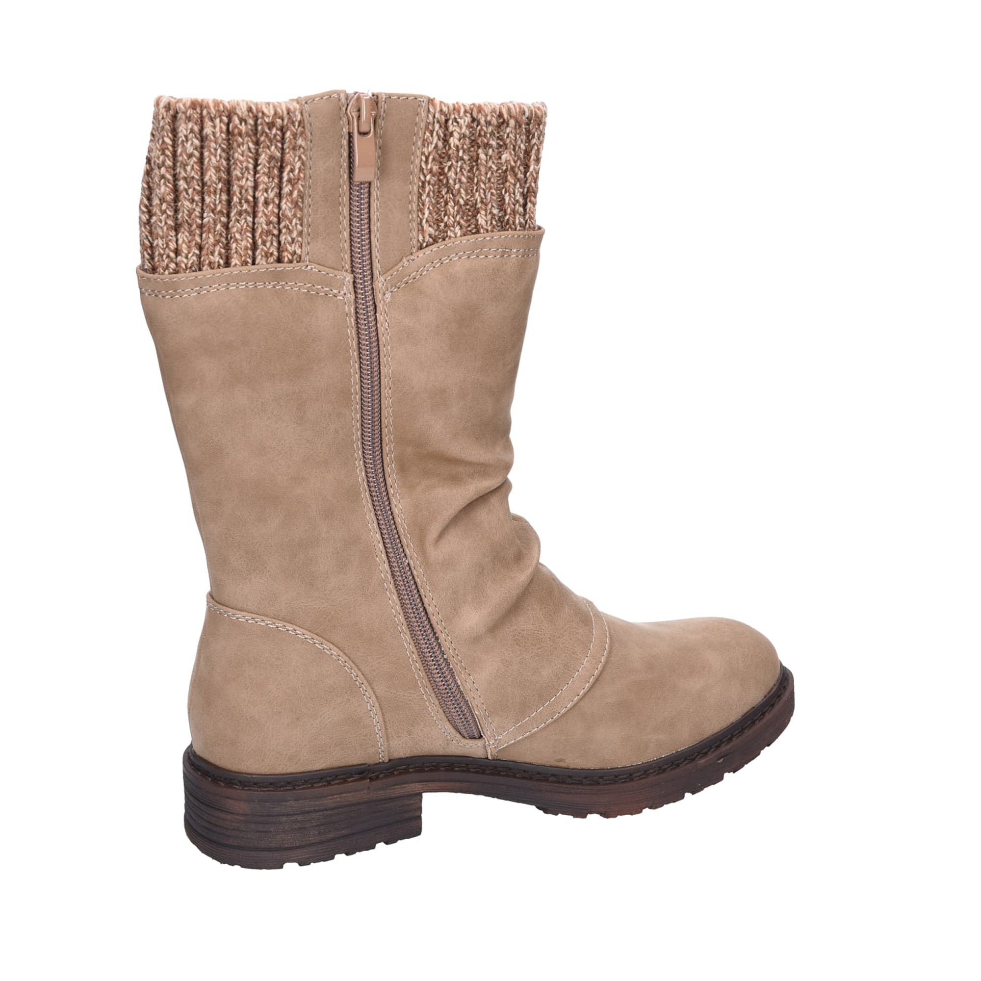 Rieker Women's Beige Ankle Boots with Zipper and Warm Lining