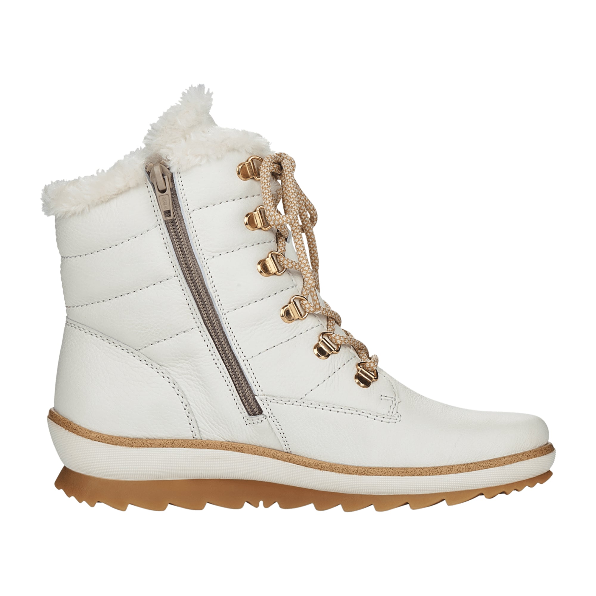 Remonte Women's White Ankle Boots with Warm Wool Lining and Water-Resistant Leather