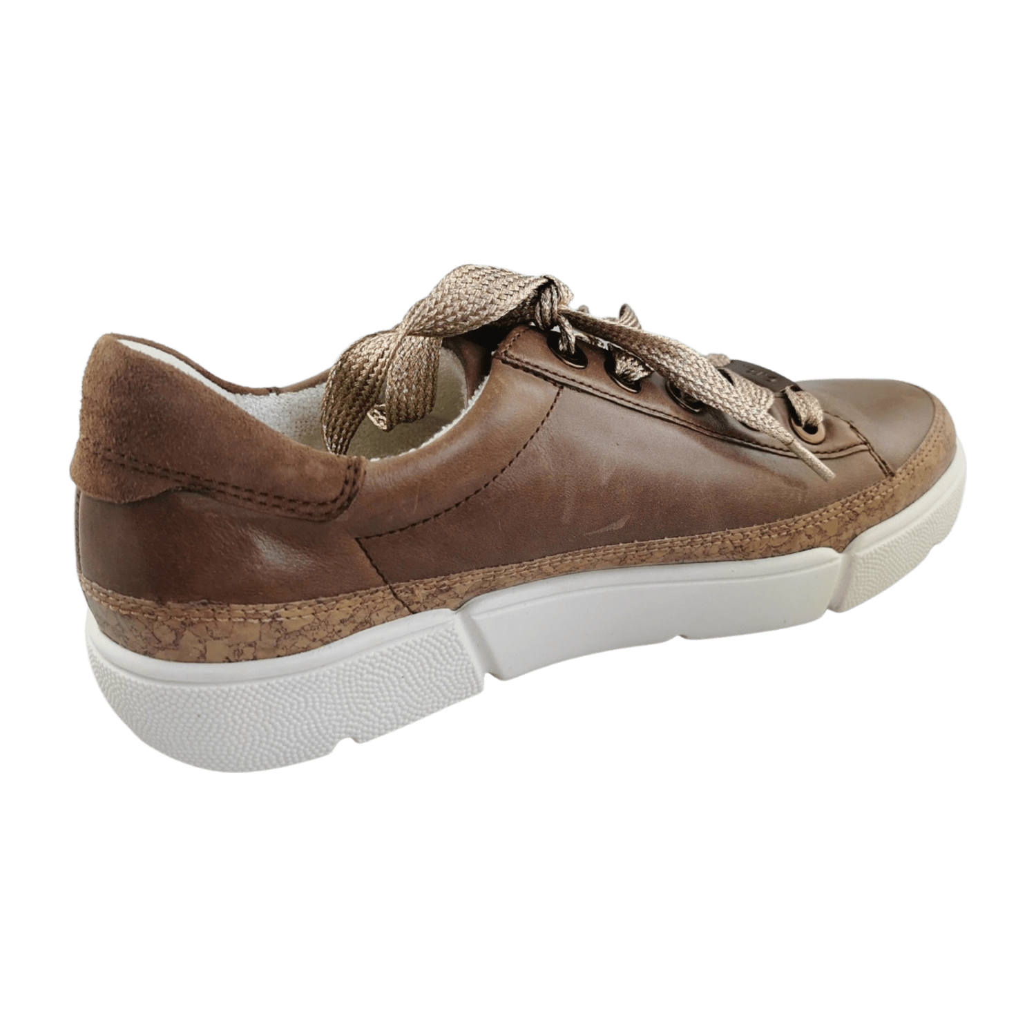 ARA ROM Women's Brown Smooth Leather Lace-Up Shoes - Low Top Style with Textile Lining