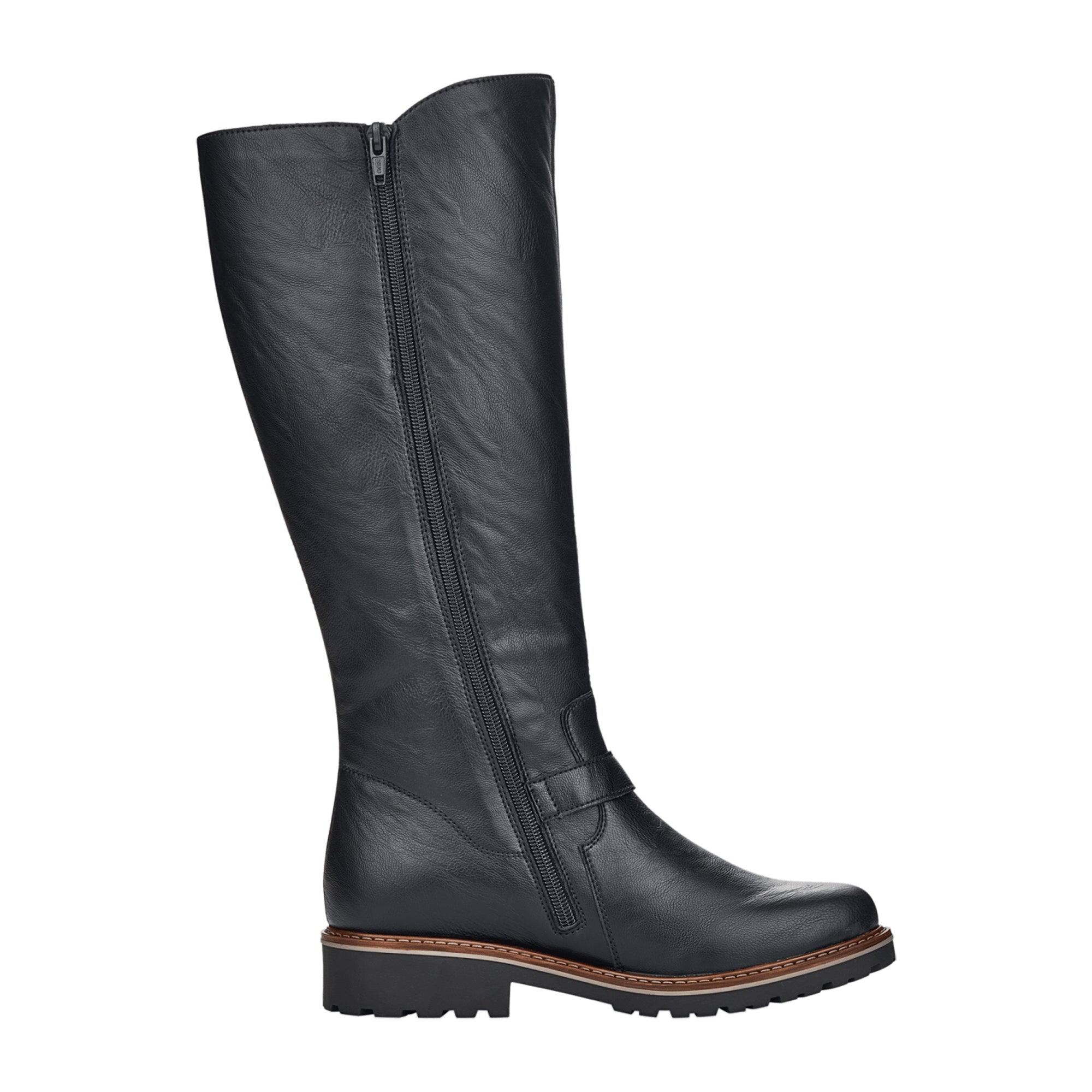 Remonte Black Women's Boots with Side Buckles and Warm Lining