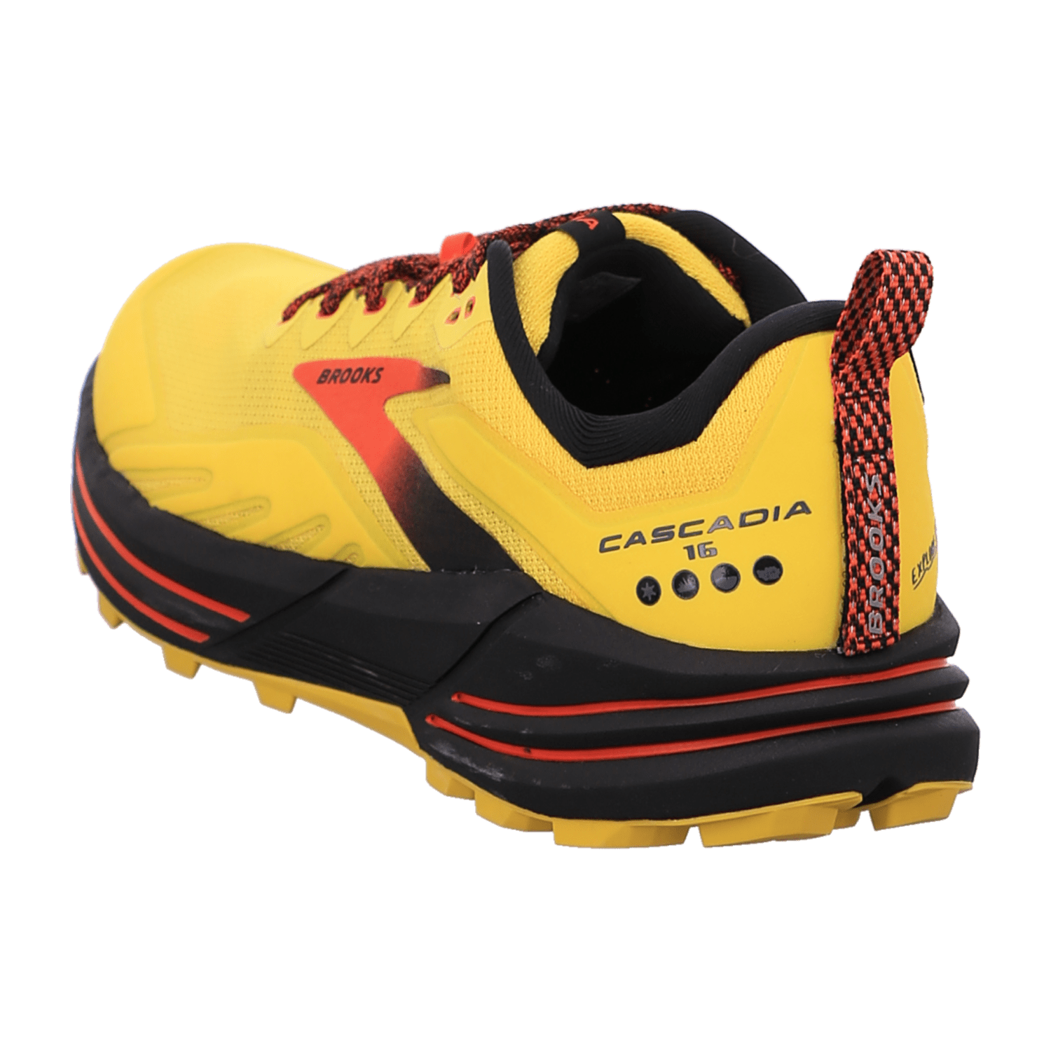 Brooks Cascadia 16 Men's Trail Running Shoes, Lace-Up, Yellow, Mesh Lining, Rubber Outsole