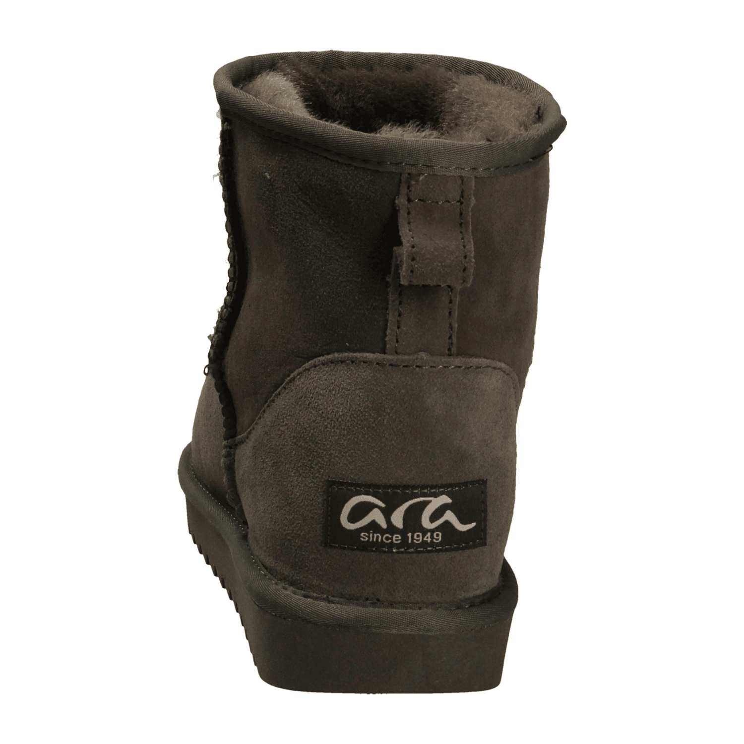 ARA ALASKA Women's Velour Leather Slip-On Bootie with Wool Lining in Modern Gray
