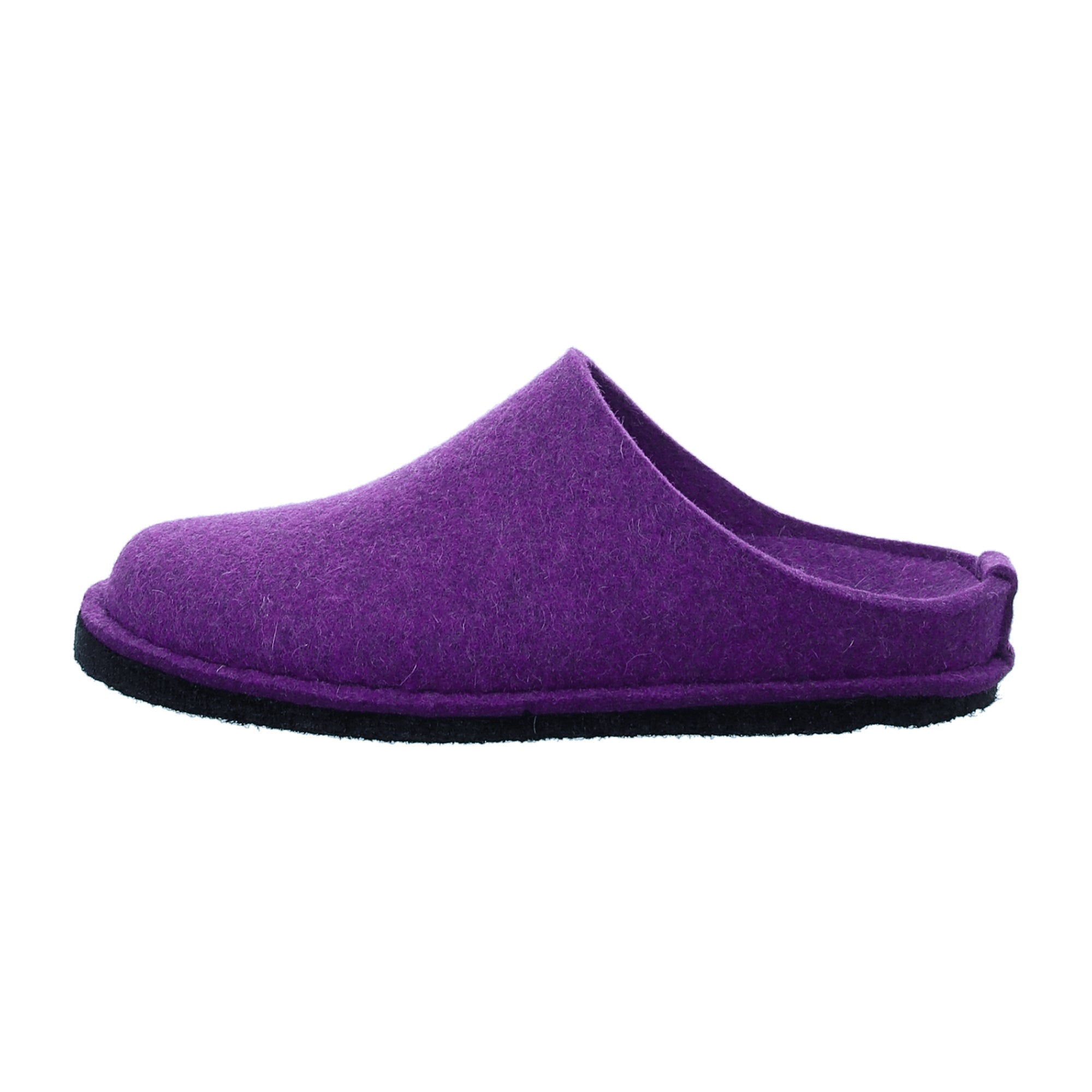 Haflinger Flair Soft Women’s Wool Slippers in Mulberry Purple - Lightweight, Non-Slip Sole