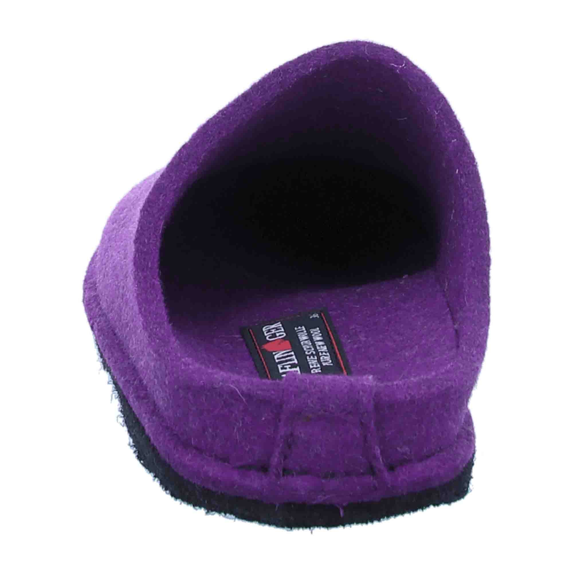 Haflinger Flair Soft Women’s Wool Slippers in Mulberry Purple - Lightweight, Non-Slip Sole