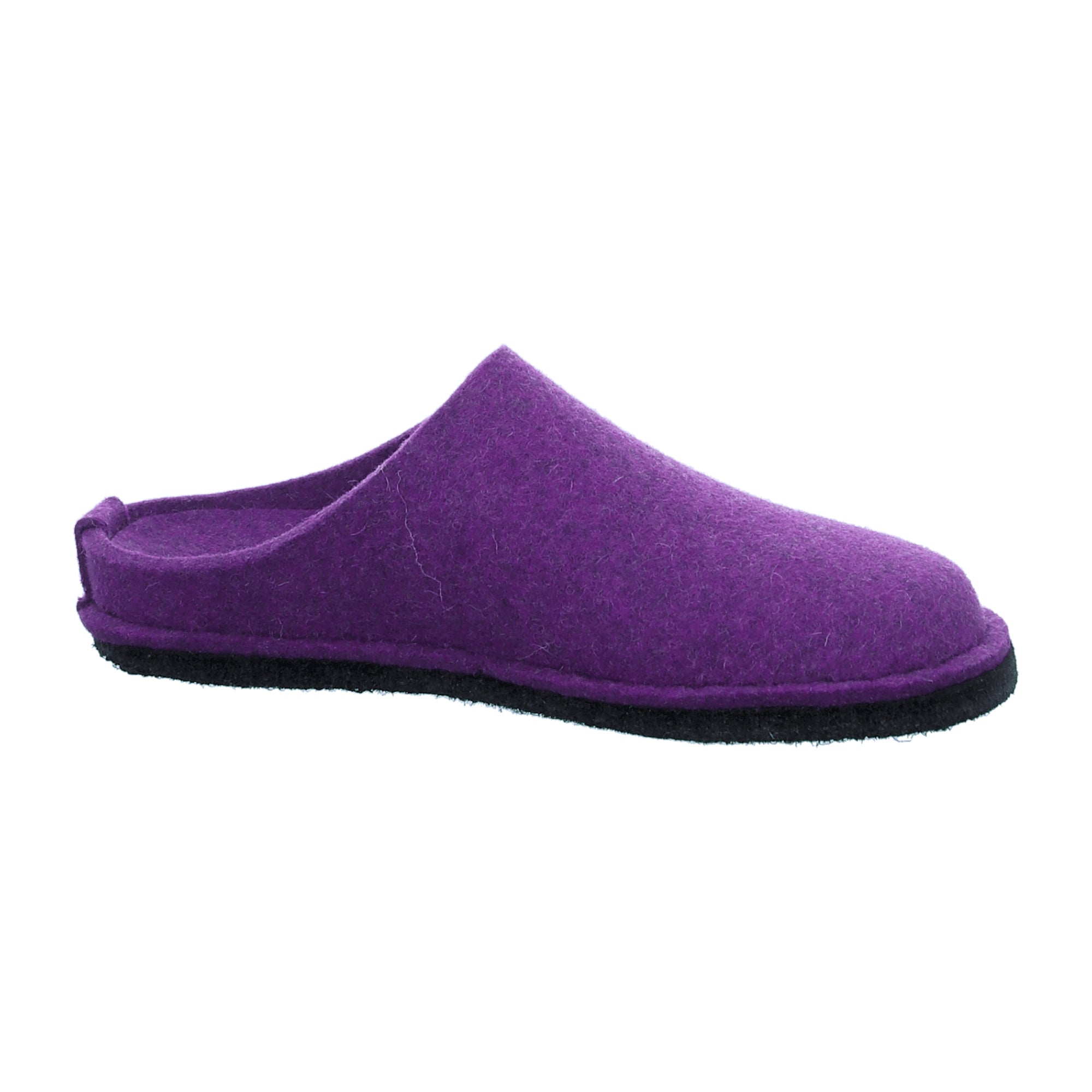 Haflinger Flair Soft Women’s Wool Slippers in Mulberry Purple - Lightweight, Non-Slip Sole