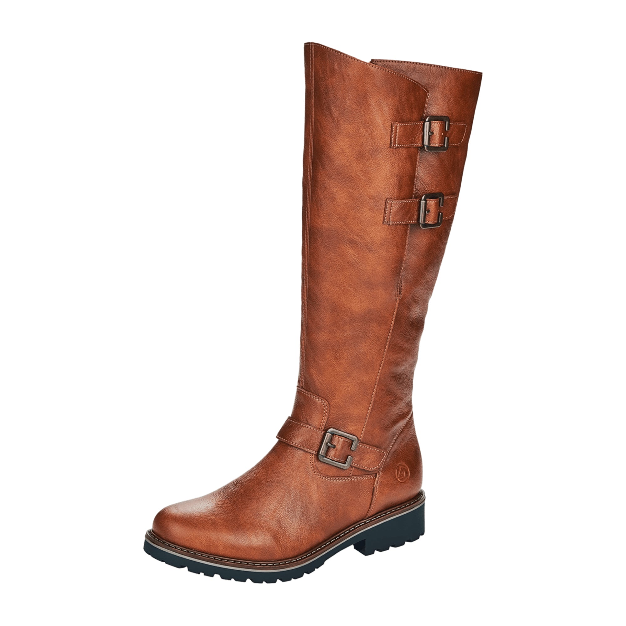 Remonte Brown Women's Boots with Side Buckles and Warm Lining