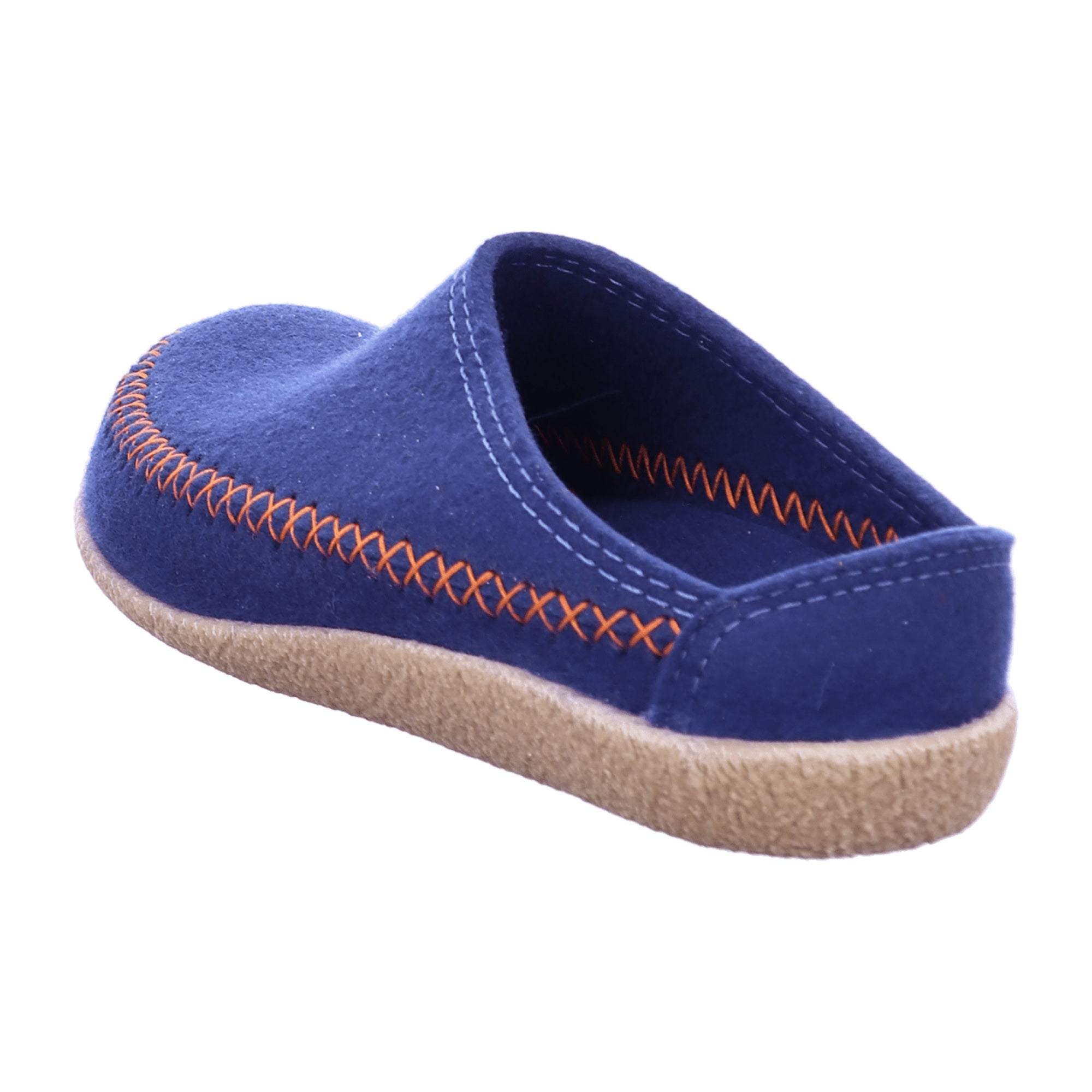 Haflinger Blizzard Credo Kapitän Slippers for Men - Durable Blue Wool Slippers