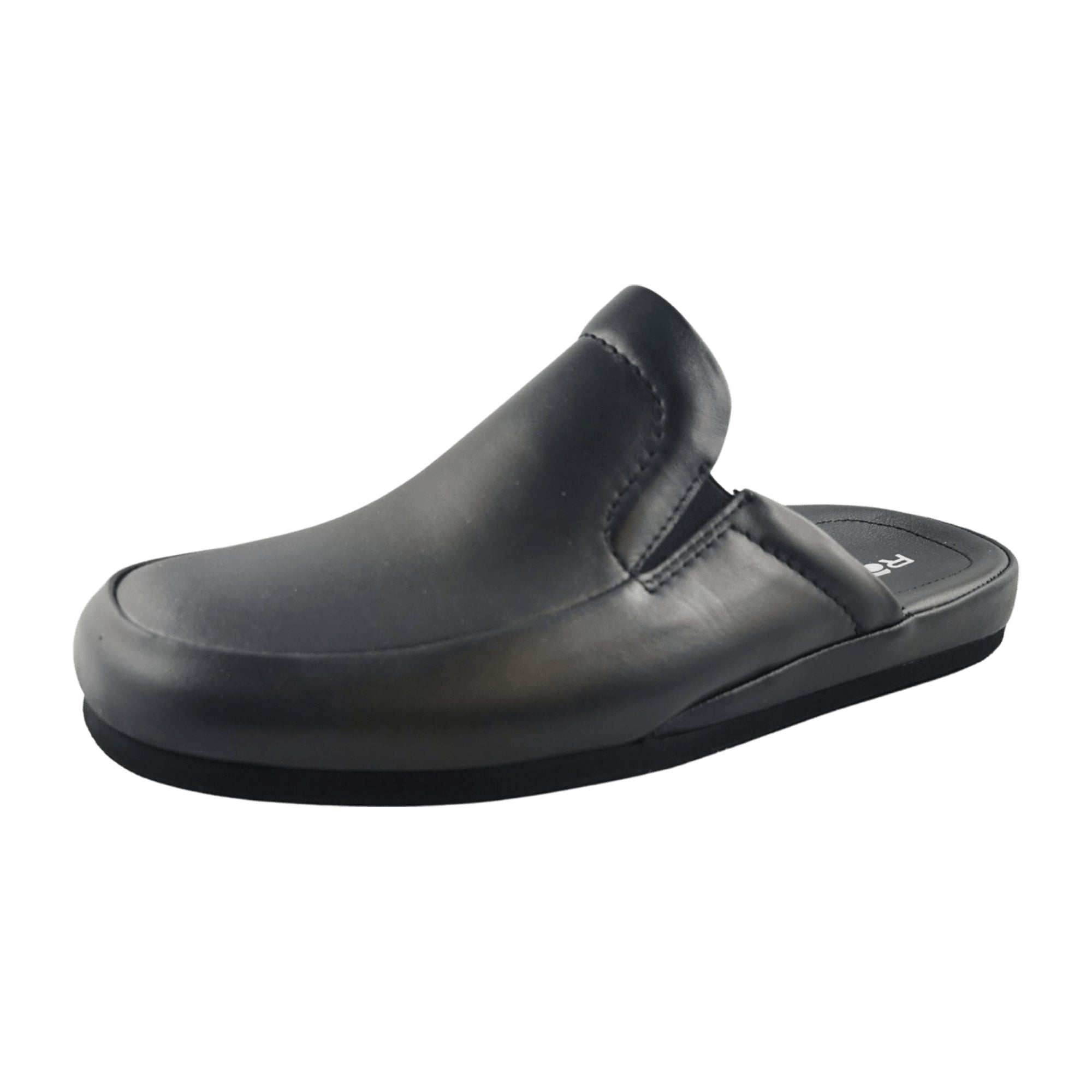 Rohde 90 Black Men's Slip-On Shoes, Smooth Leather Upper, Normal Width