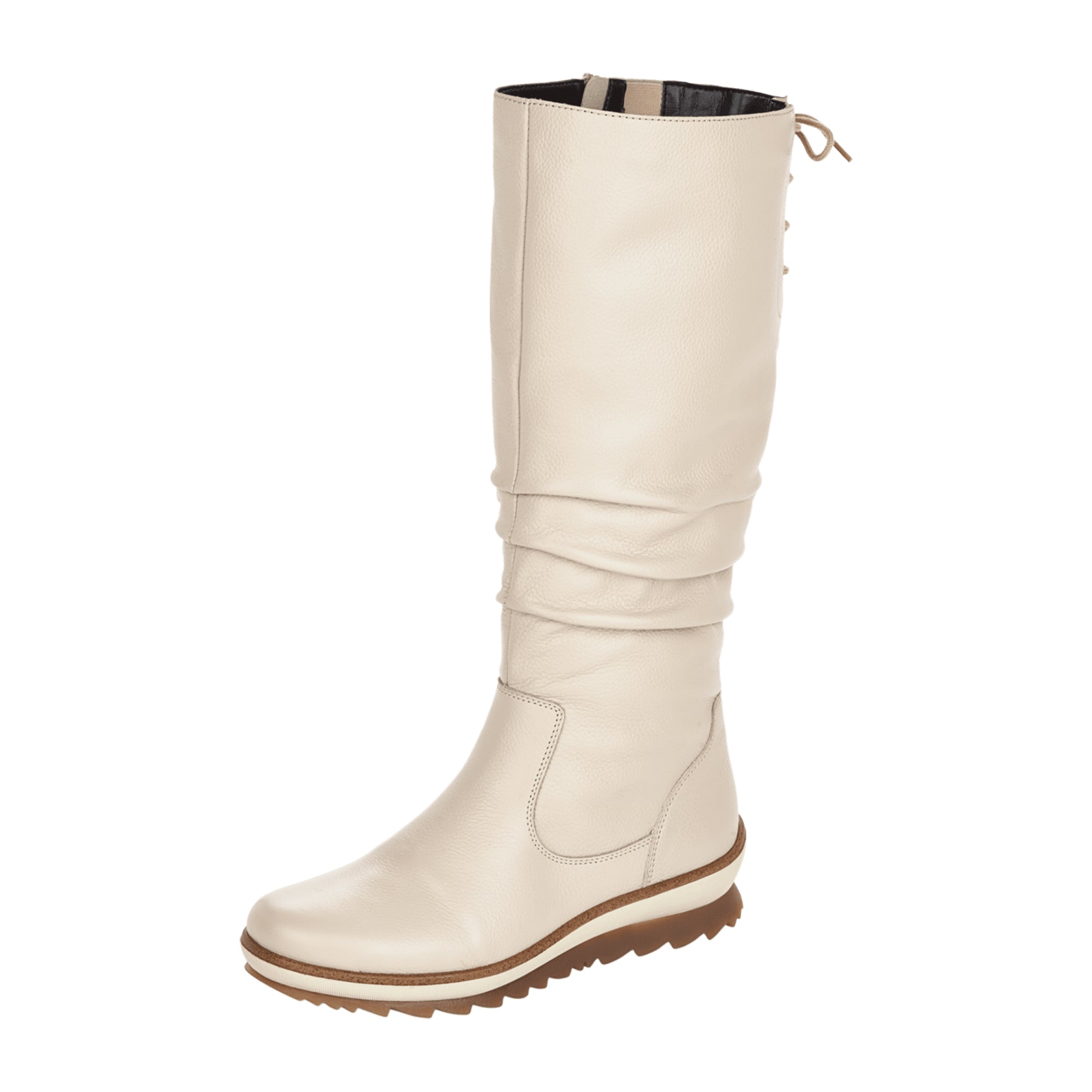 Remonte Women's Beige Ankle Boots Leather Zip Wedge Heel Removable Insole
