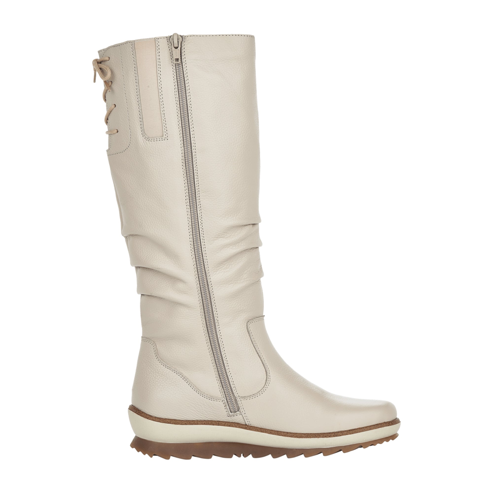 Remonte Women's Beige Ankle Boots Leather Zip Wedge Heel Removable Insole