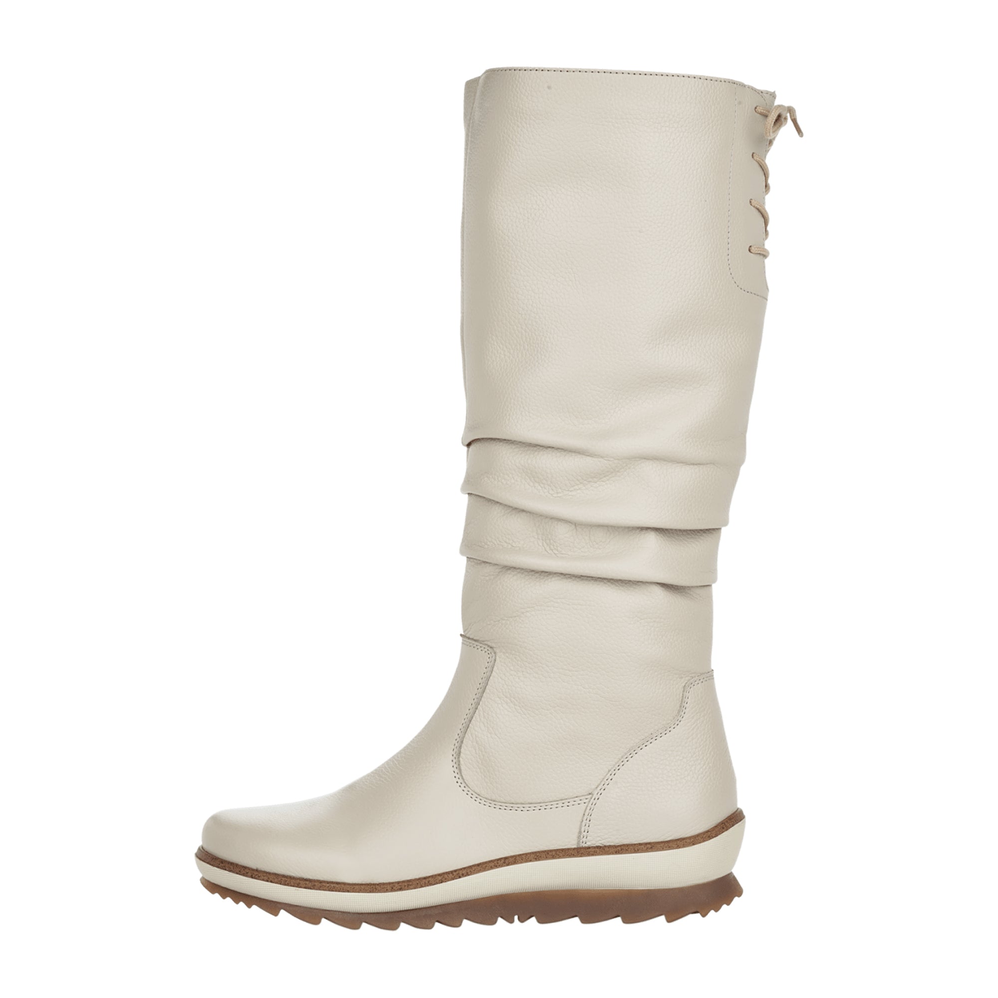 Remonte Women's Beige Ankle Boots Leather Zip Wedge Heel Removable Insole