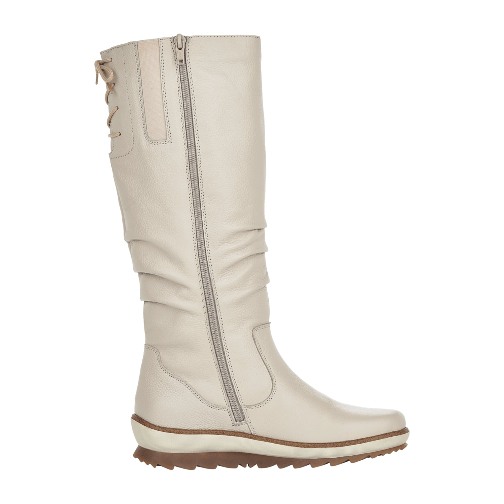 Remonte Women's Beige Ankle Boots Leather Zip Wedge Heel Removable Insole