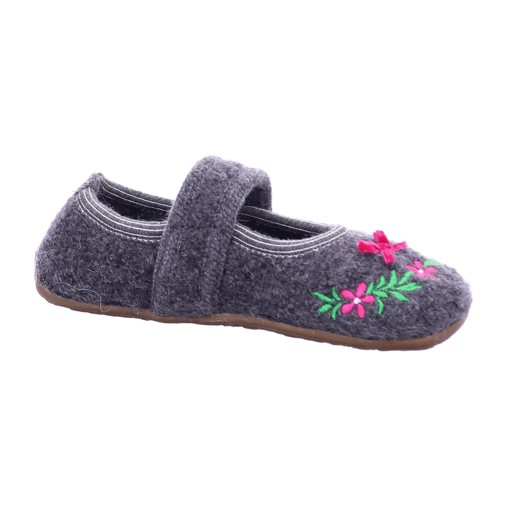 Haflinger Everest Irma Wool Slippers for Kids, Grey - Comfortable & Durable