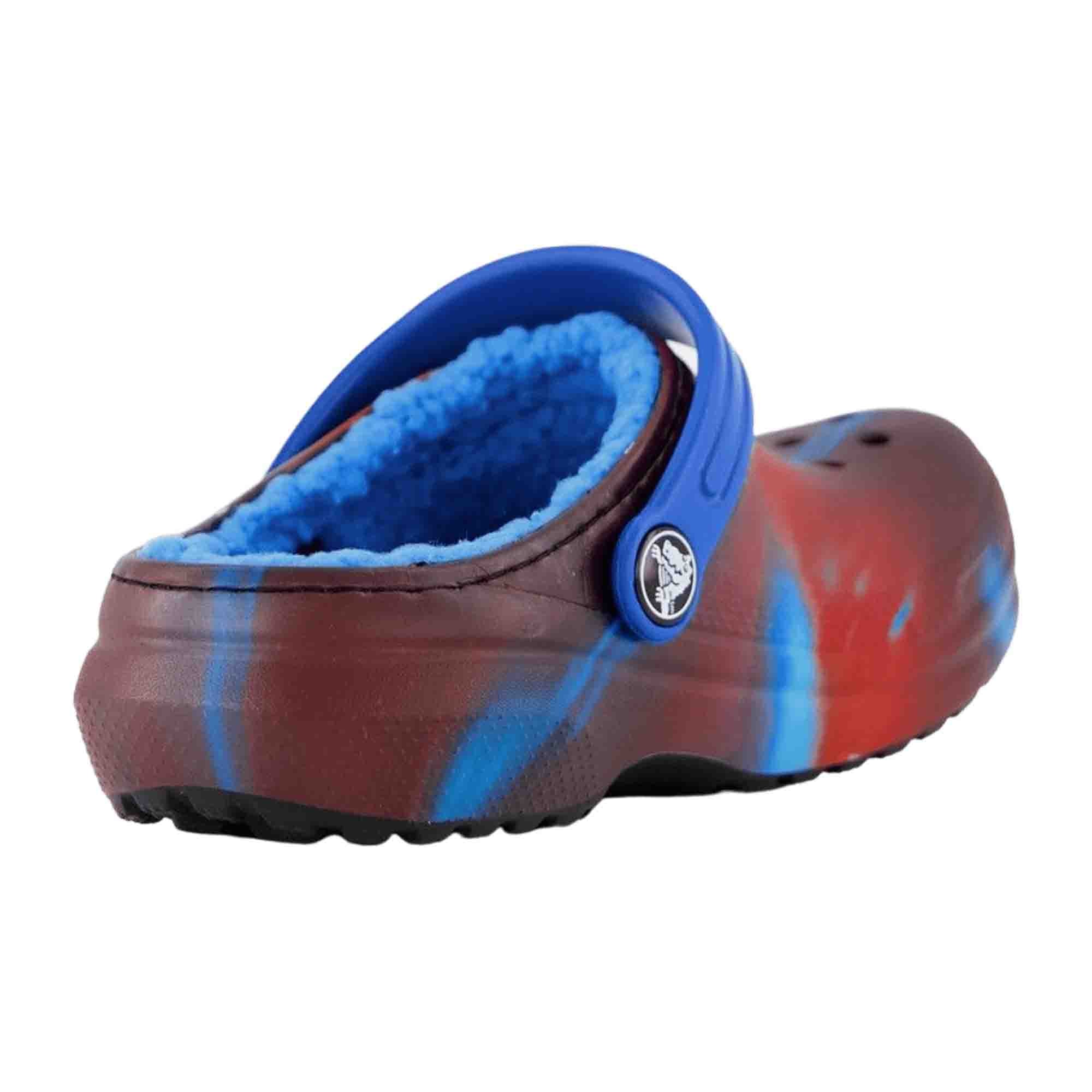 Crocs Classic Lined Kids Clogs - Comfortable Winter Slippers, Blue