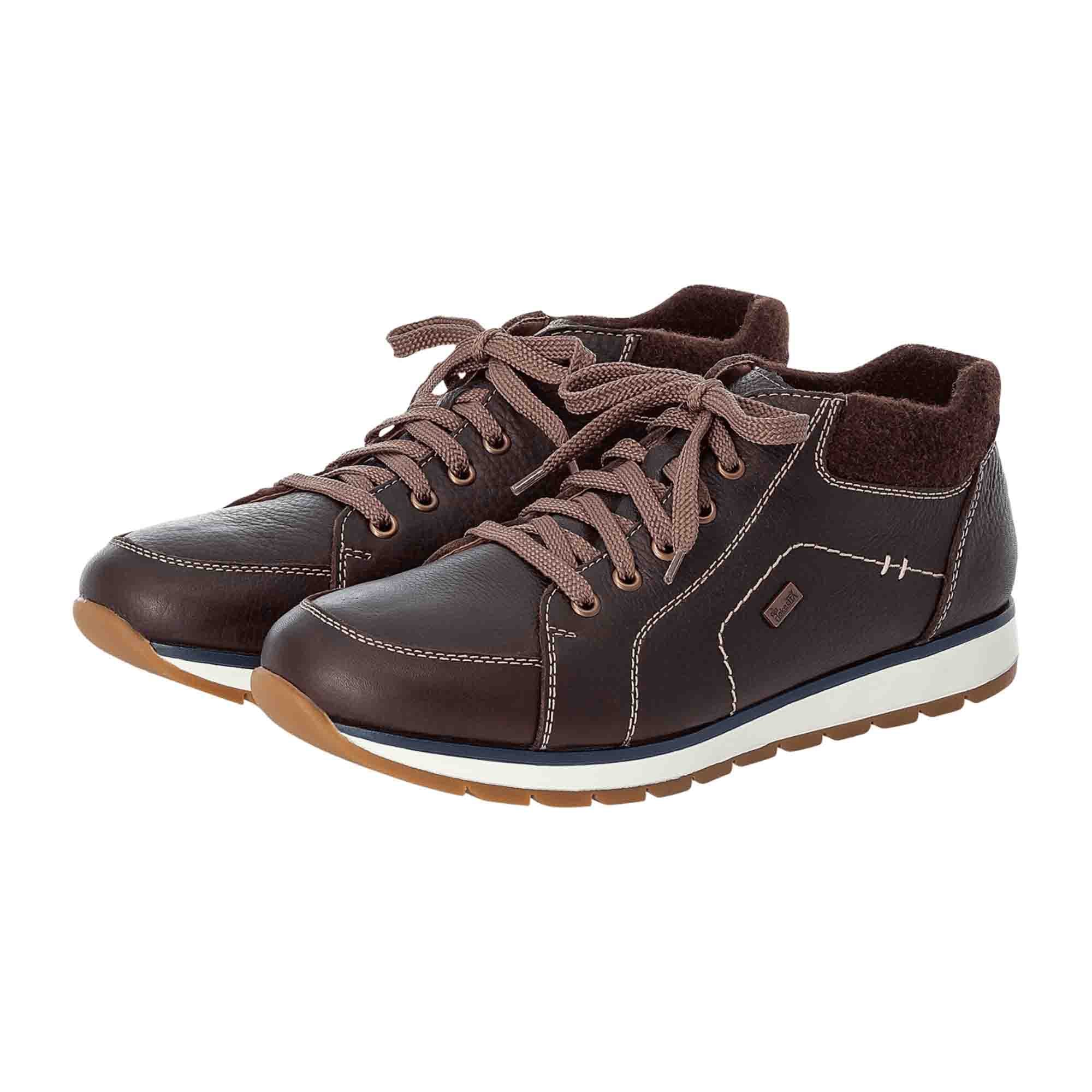 Rieker Brown Comb Leather Shoes for Men Brown Comfortable Casual Footwear